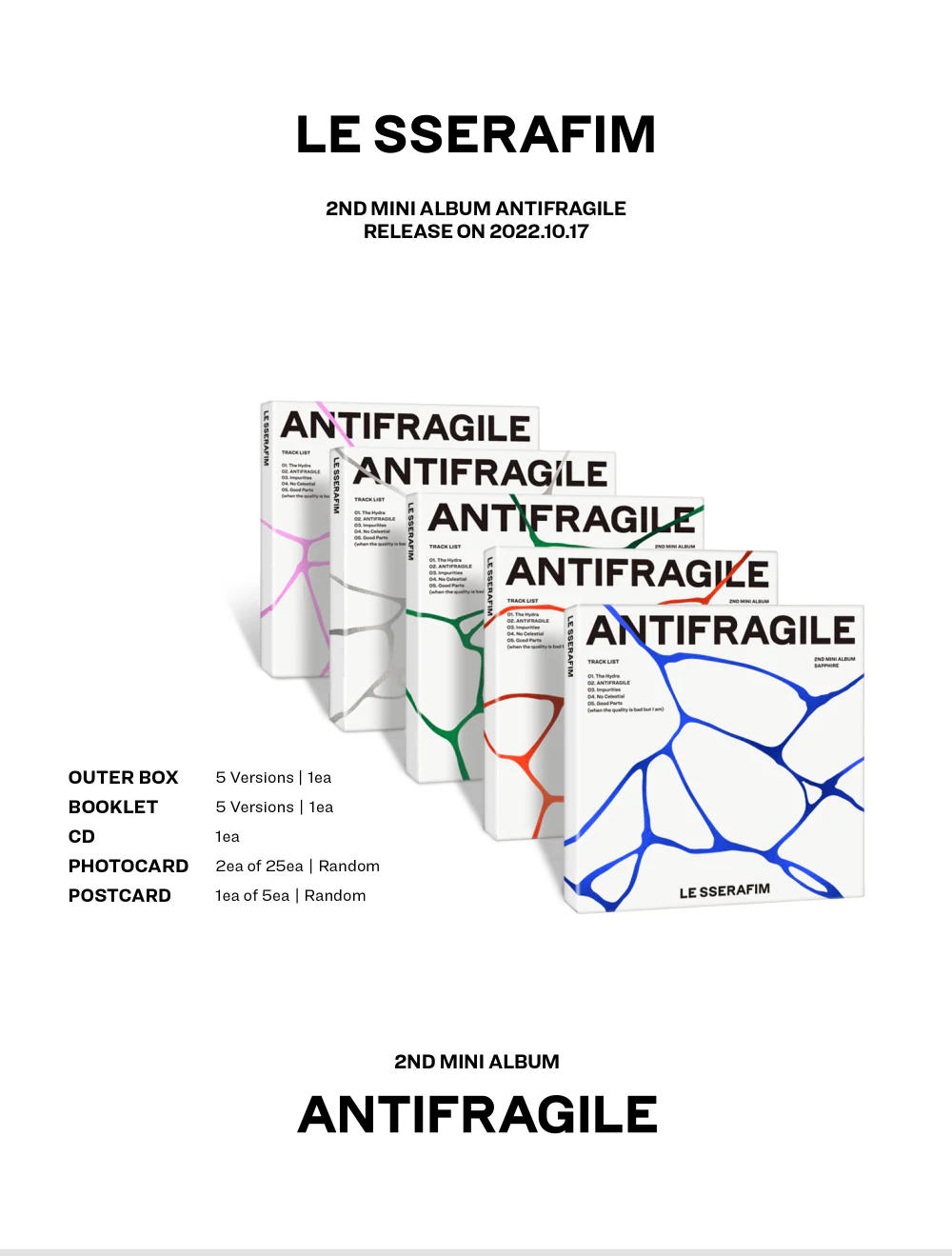 LE SSERAFIM - 2nd Mini Album ANTIFRAGILE (COMPACT Random Ver.) CD - Image 7