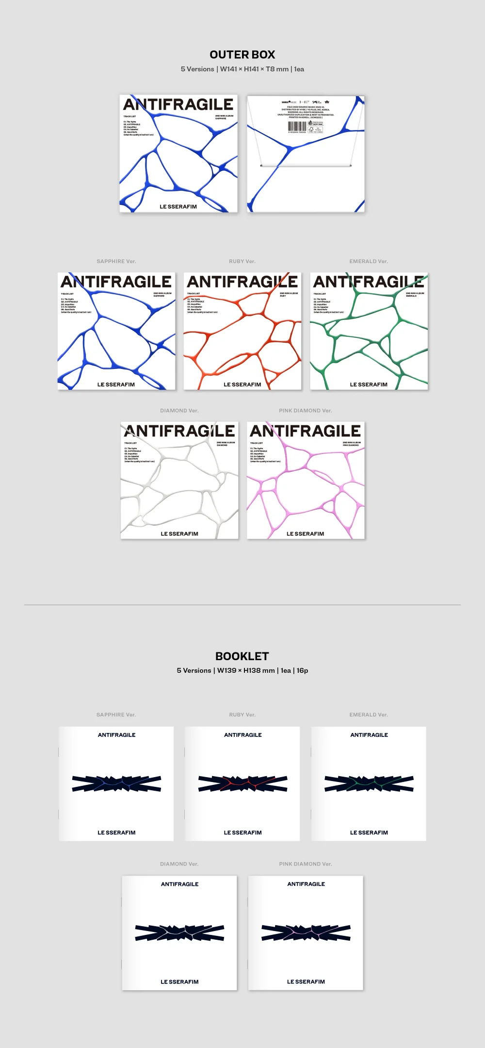 LE SSERAFIM - 2nd Mini Album ANTIFRAGILE (COMPACT Ver.) CD - Image 3