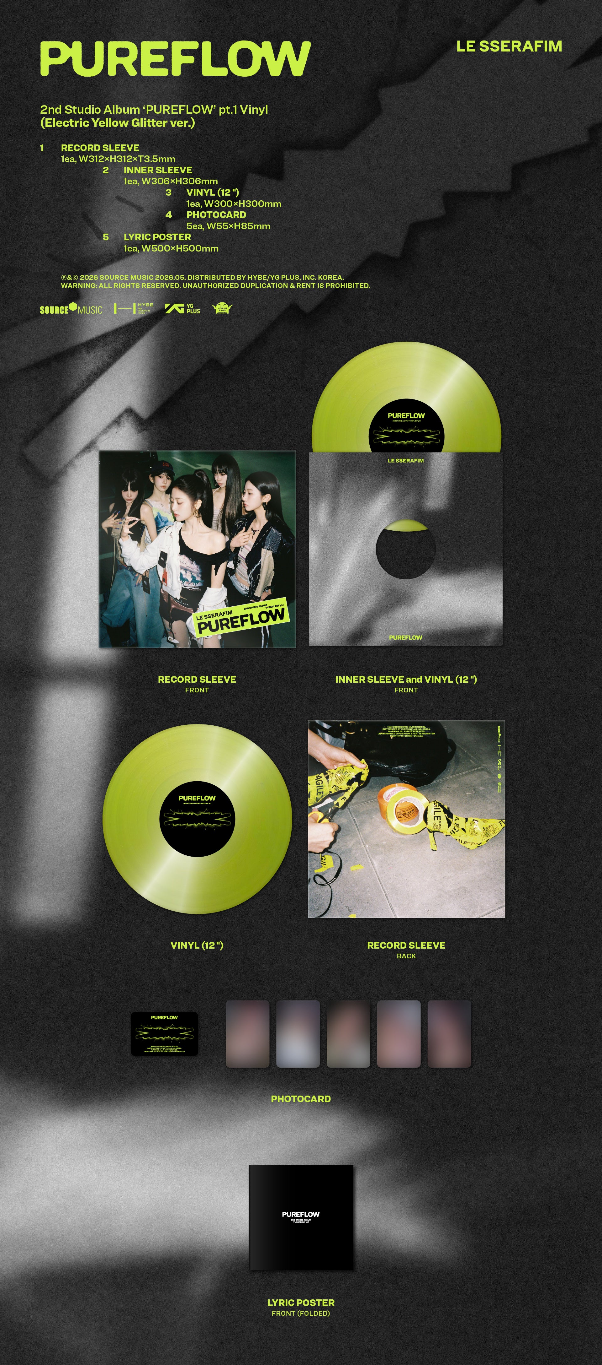 Le Sserafim - 2nd Studio Album Pureflow Pt.1 Vinyl version LP - Image 2