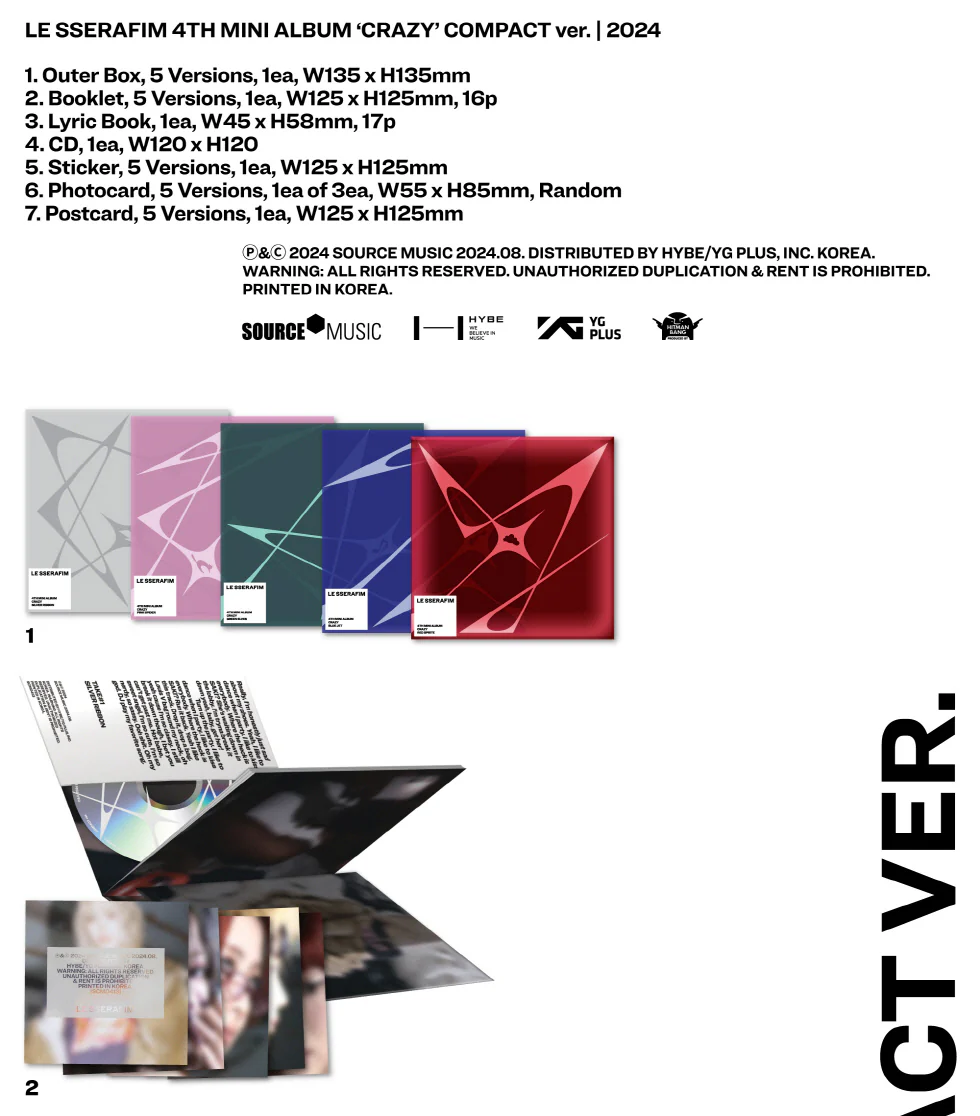 LE SSERAFIM - 4th Mini Album CRAZY [COMPACT ver.] - Image 2