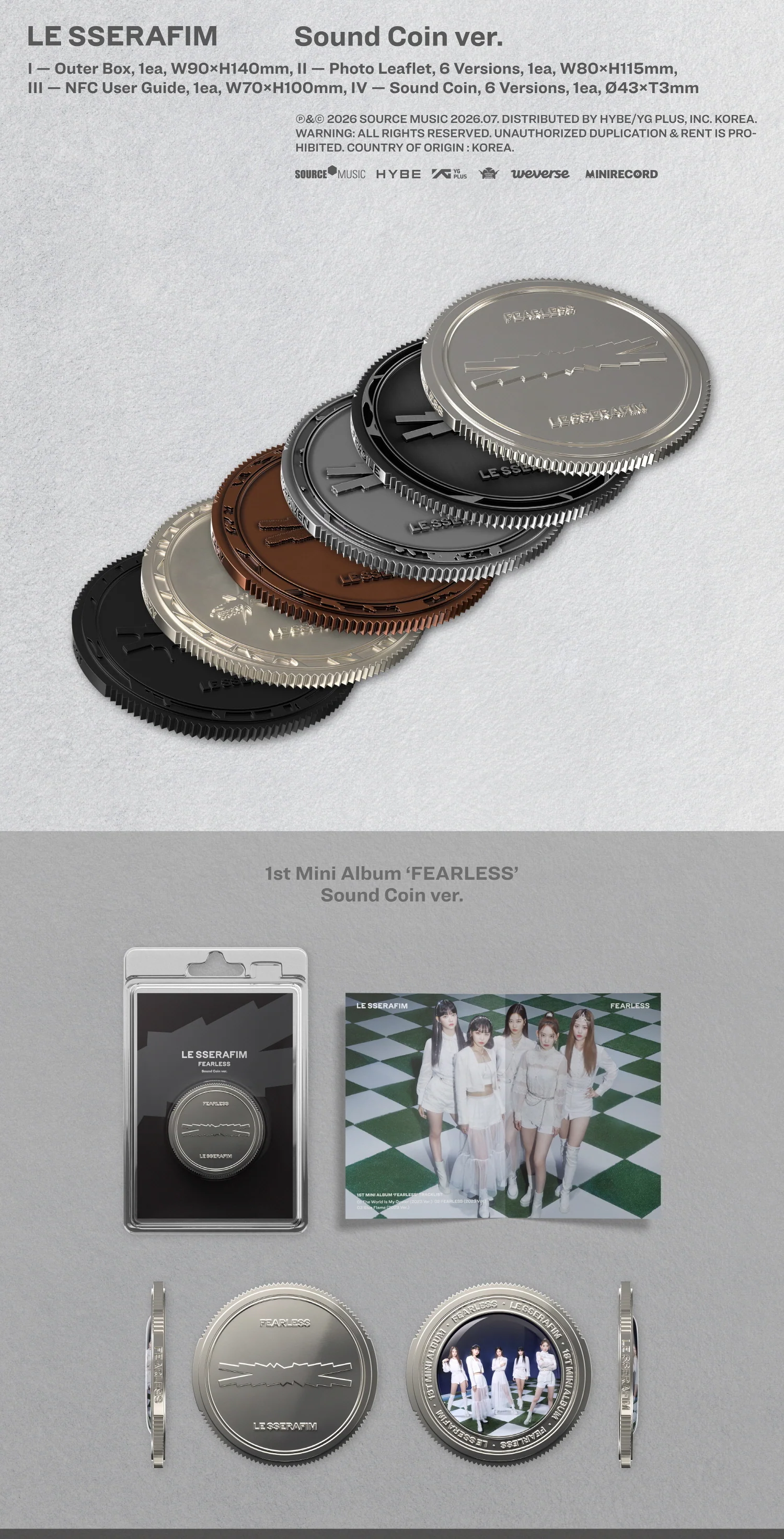 Le Sserafim - 6 Sound Coin Albums Set - Image 2