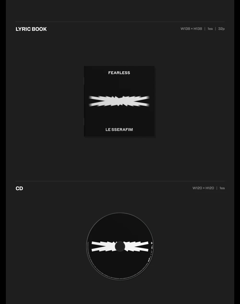 LE SSERAFIM - FEARLESS [Monochrome Bouquet ver.] 1st Mini Album+Extra Photocards Set - Image 3