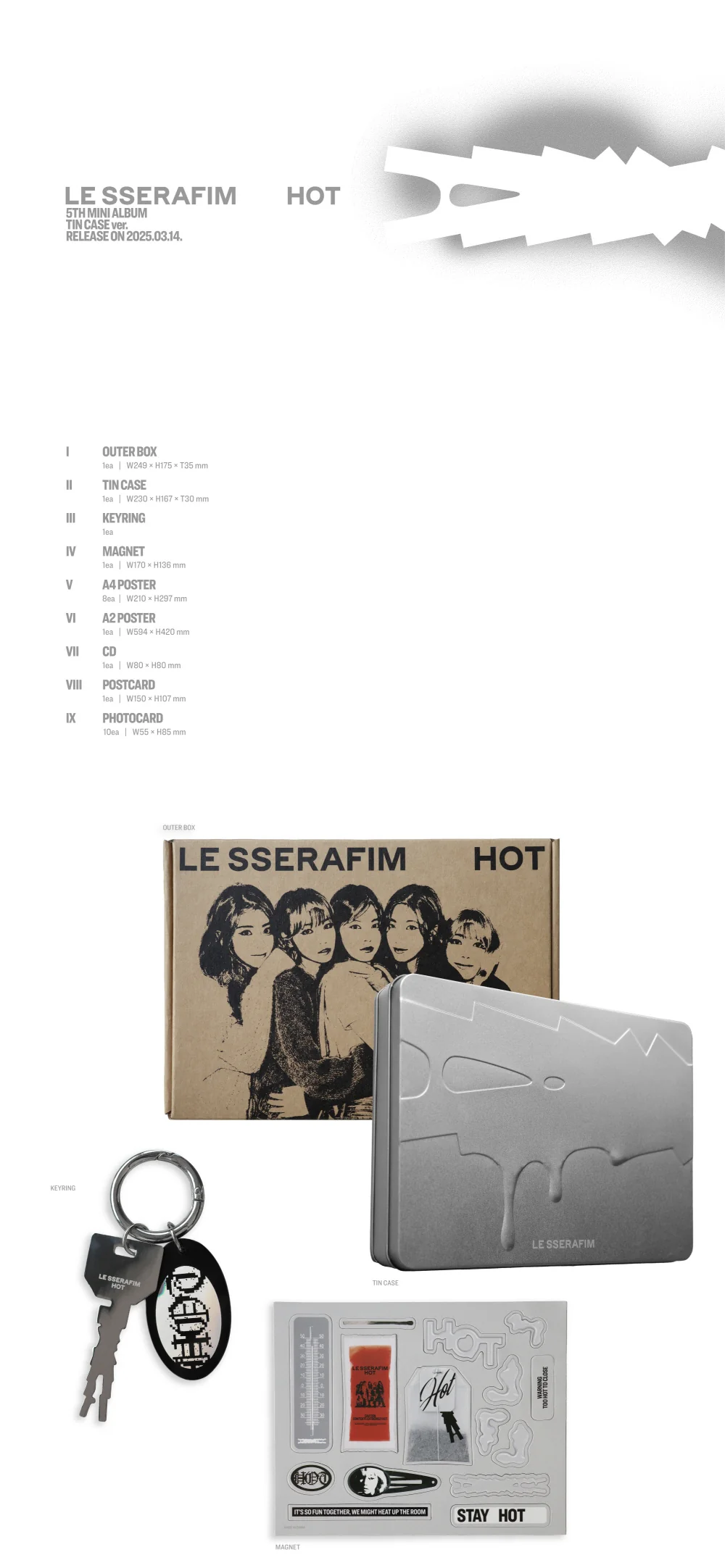 LE SSERAFIM - HOT [TIN CASE ver.] Album - Image 2