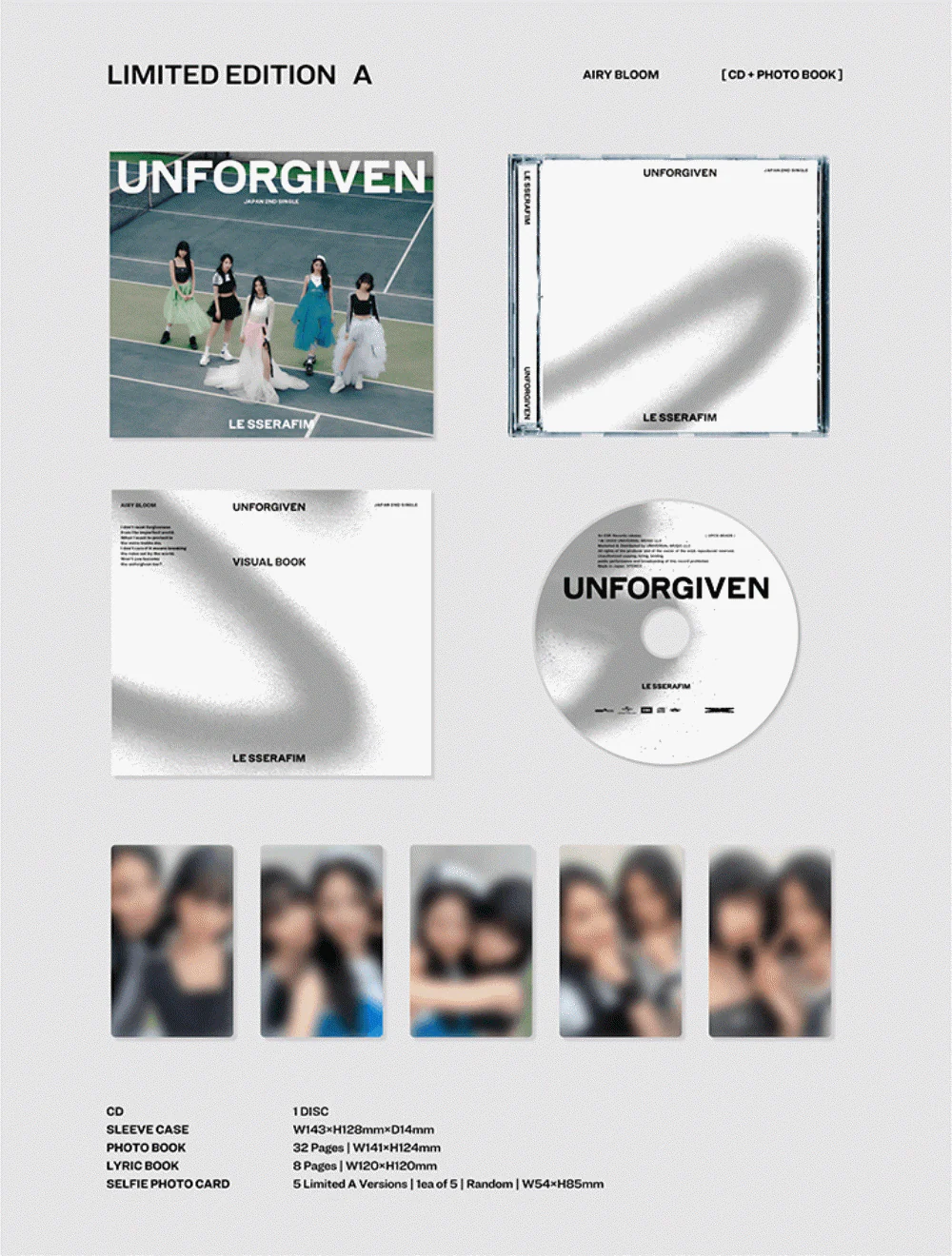 LE SSERAFIM  - JAPAN 2nd Single [UNFORGIVEN] Limited Edition A [CD+Photobook] - Image 2