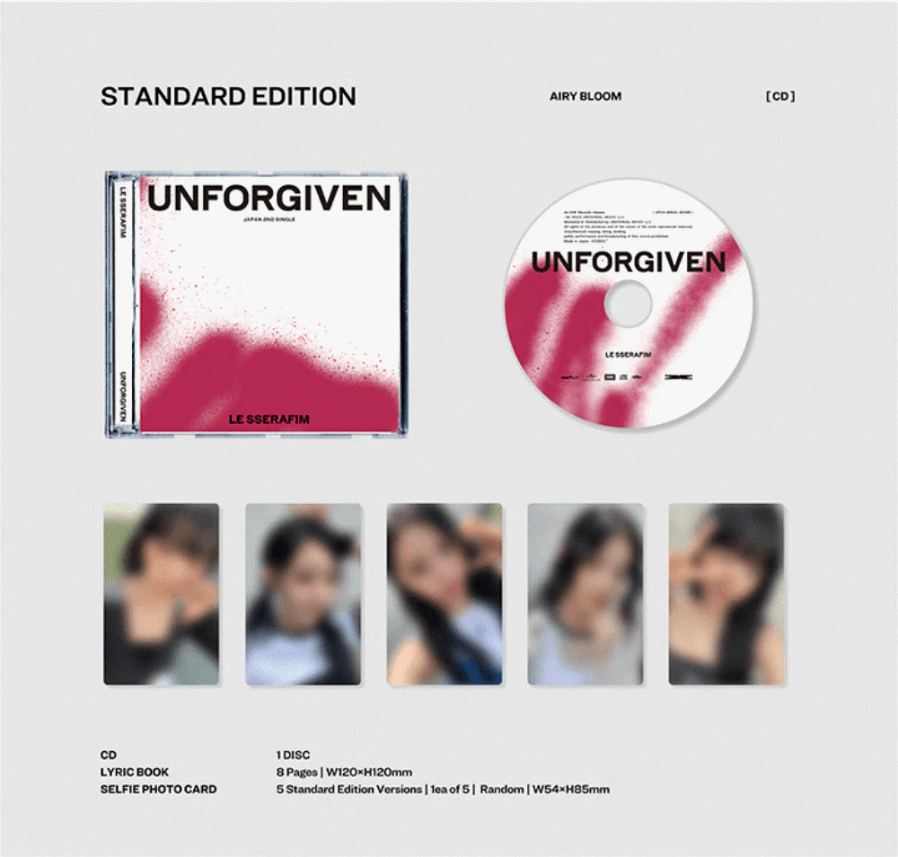 LE SSERAFIM  - JAPAN 2nd Single [UNFORGIVEN] Standard Edition CD - Image 2