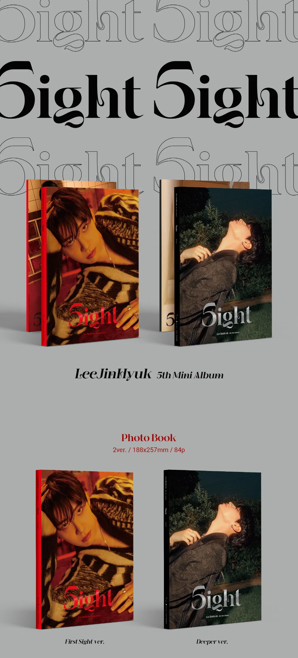 LEE JIN HYUK - 5th Mini Album [5IGHT] (First Sight+Deeper ver. SET) - Image 2