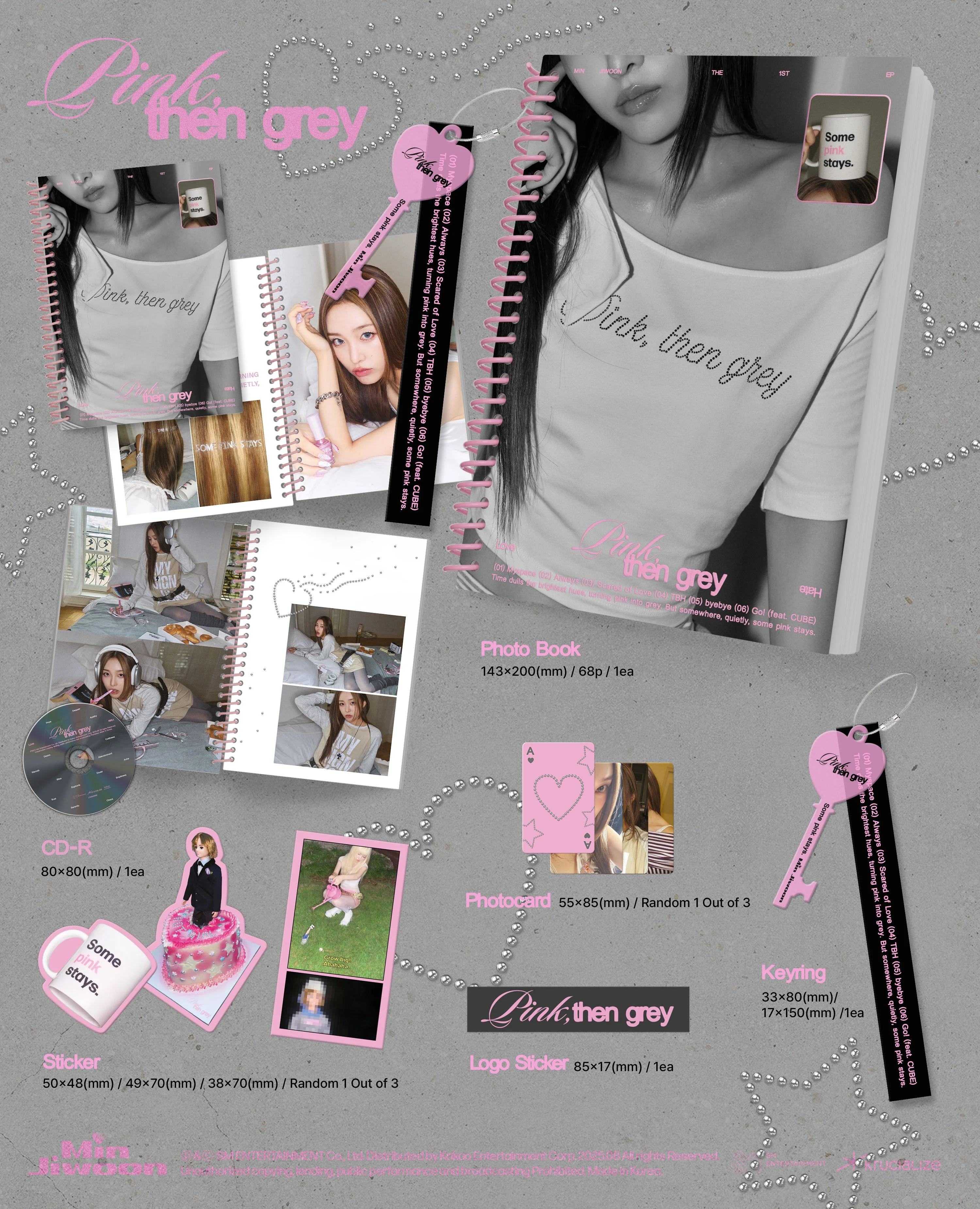 Min Ji Woon - 1st Mini Album Pink, Then Grey CD - Image 3