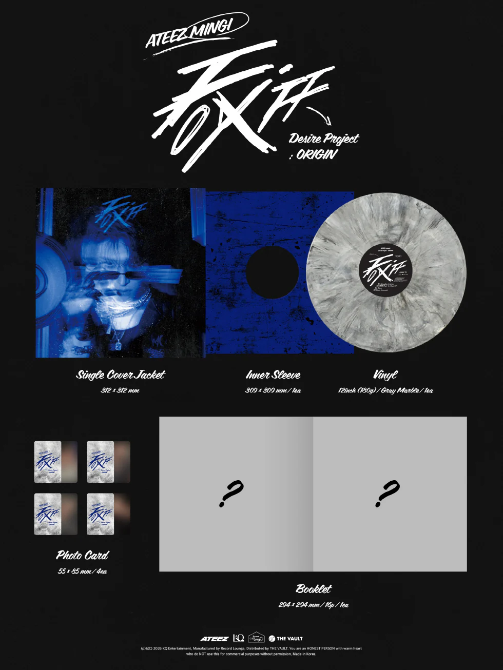 MINGI ATEEZ - FIX OFF Desire Project : ORIGIN Vinyl [180g Gray Marbled LP] - Image 2