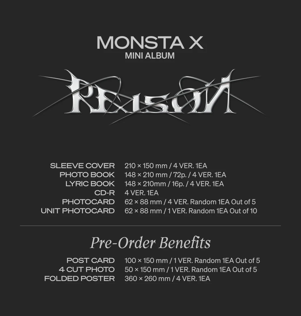 MONSTA X - REASON 12th Mini Album+Pre-Order Benefit - Image 2