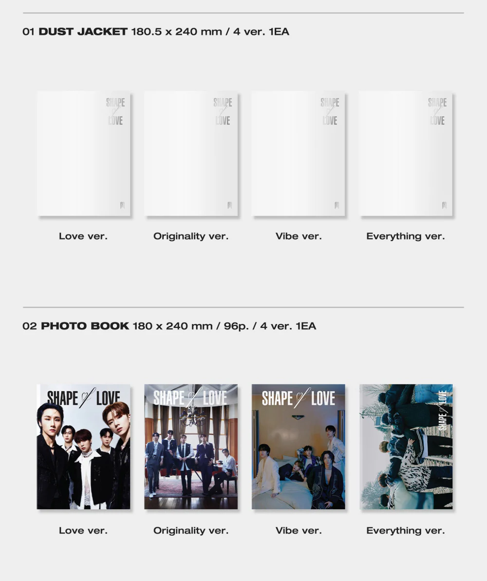 MONSTA X - SHAPE of LOVE 11th Mini Album+Extra Photocards Set - Image 3
