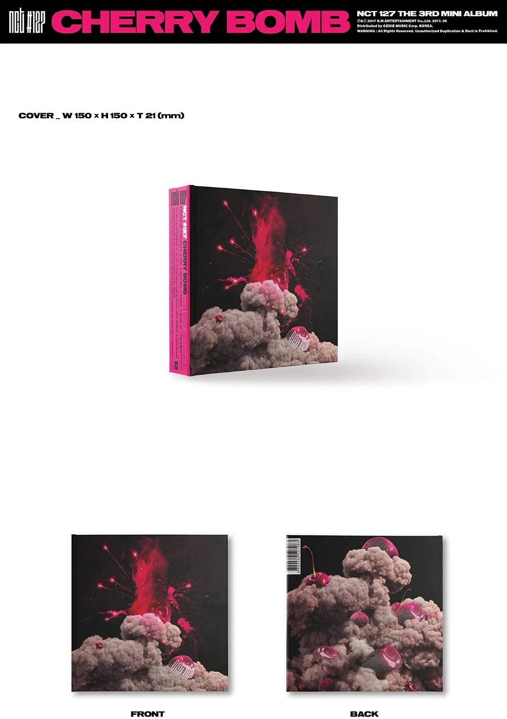 NCT 127 - 3rd Mini Album NCT #127 CHERRY BOMB CD - Image 2