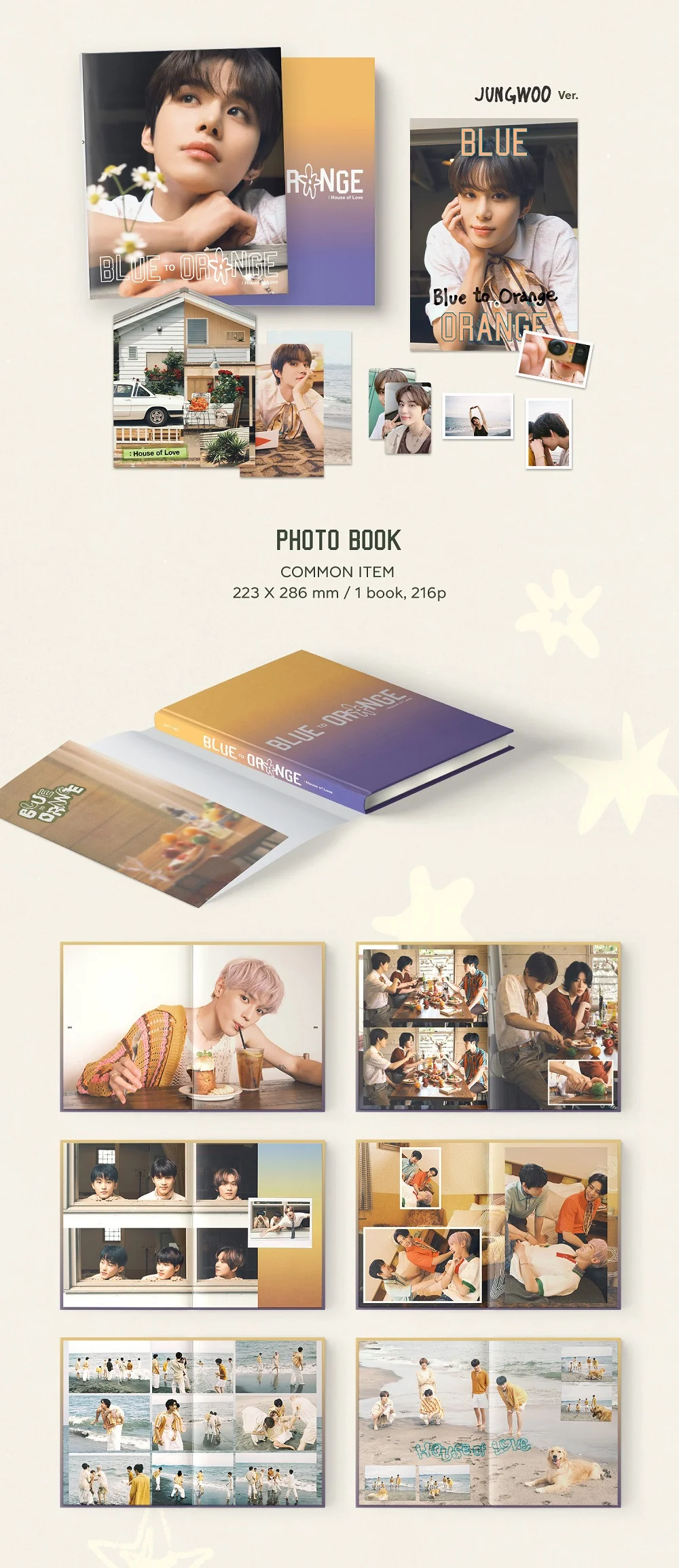 NCT 127 PHOTOBOOK BLUE TO ORANGE : House of Love + Free Gift - Image 3