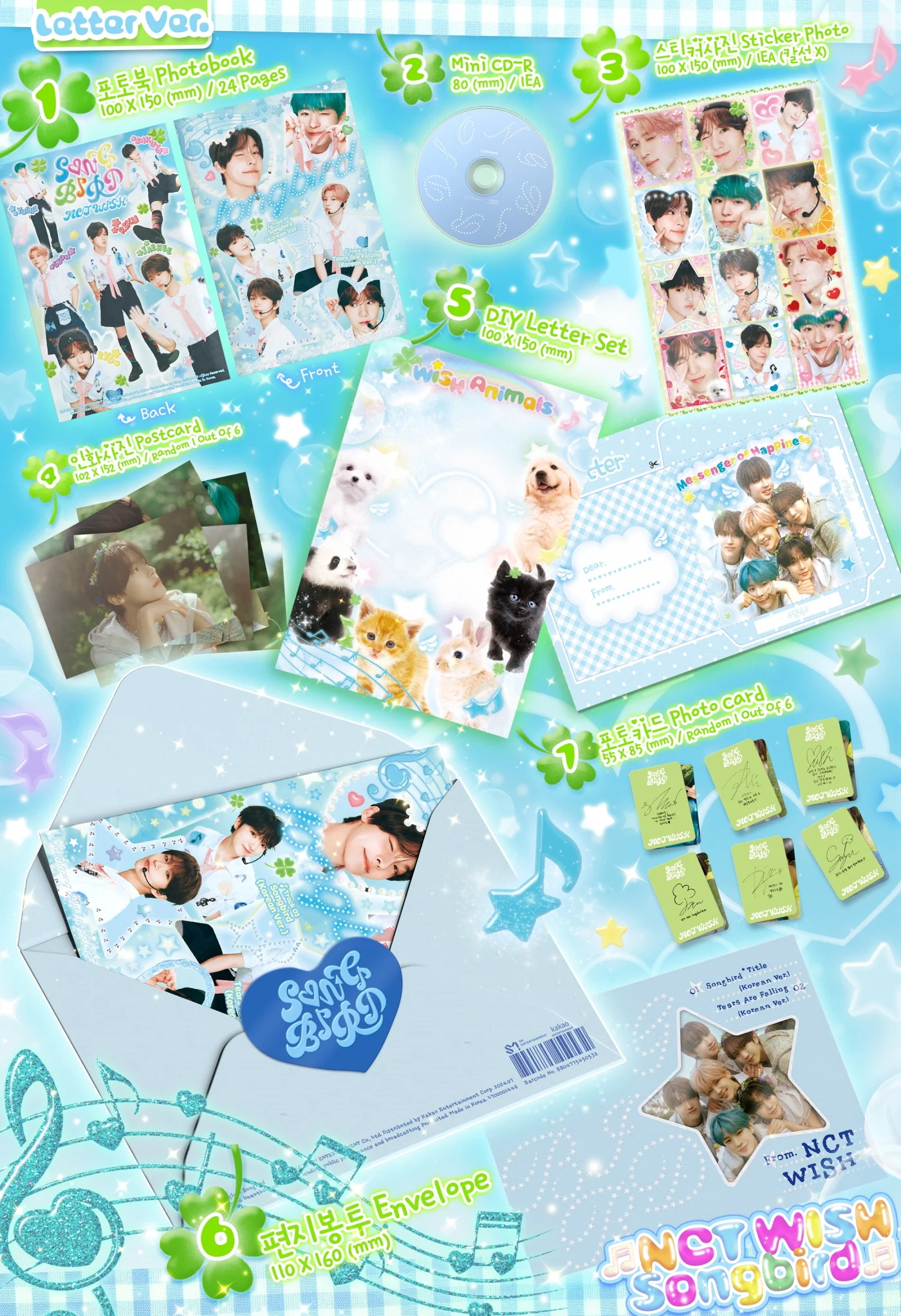 NCT WISH - 2nd Single Album Songbird Letter version CD - Image 2