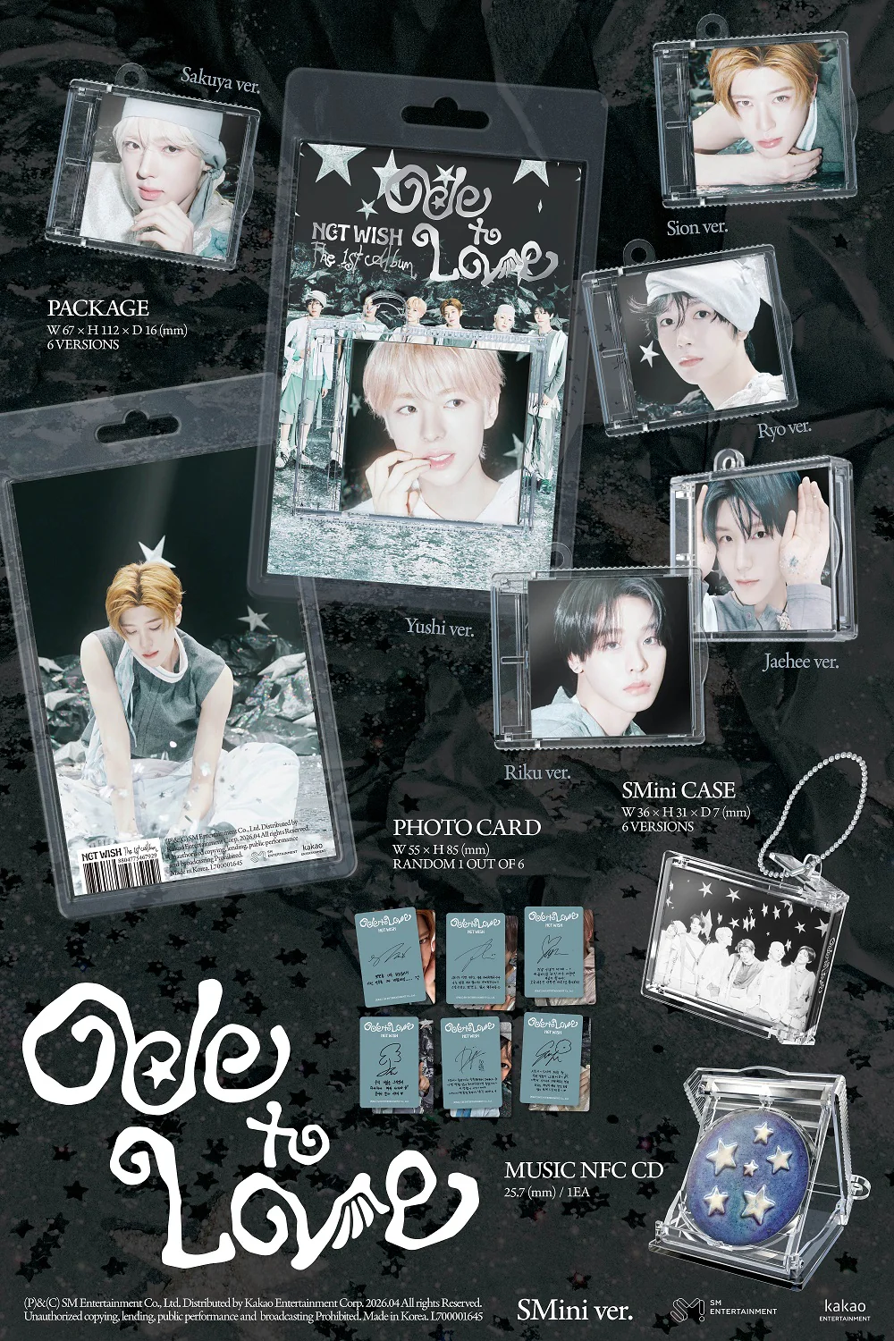 NCT Wish - Vol.1 Ode to Love SMini version Smart Album+Extra Photocards Set - Image 2