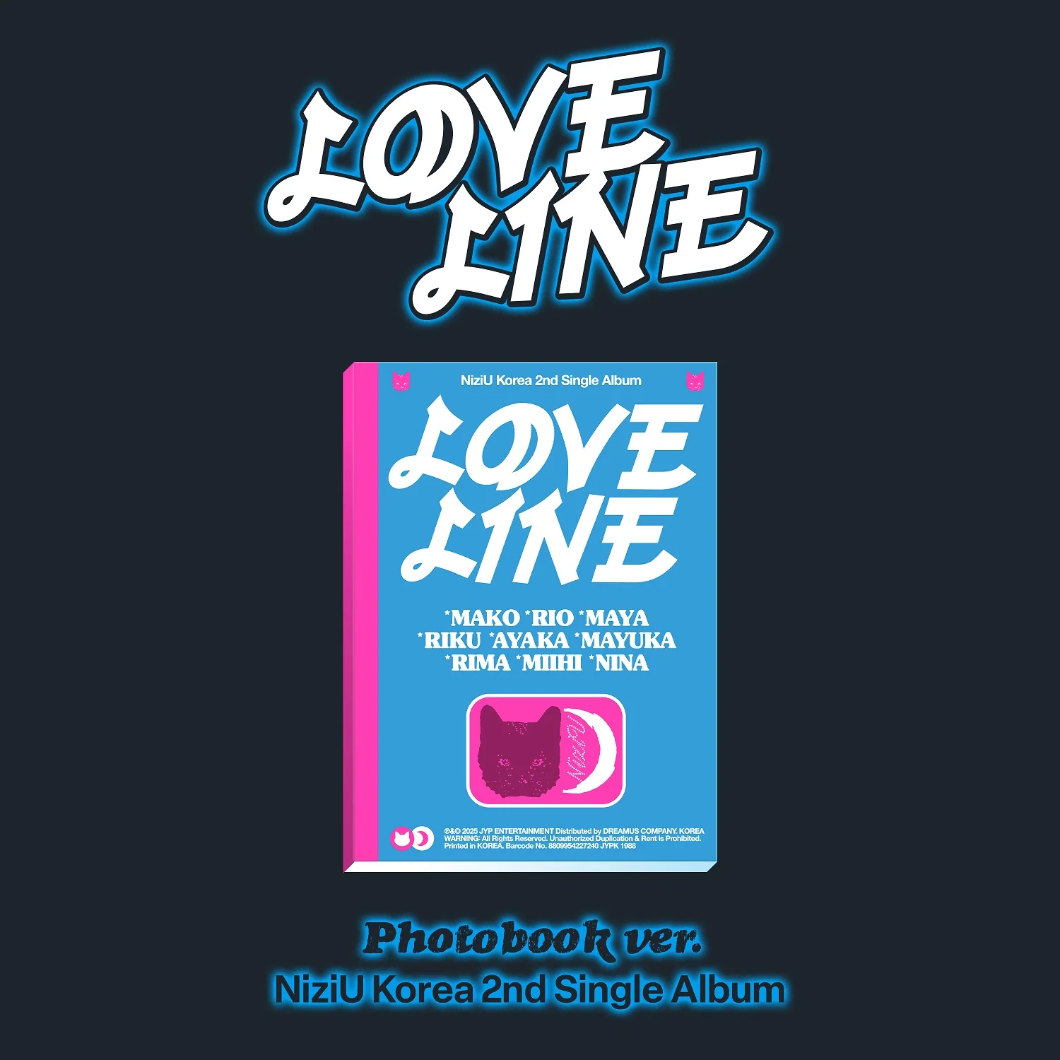 NiziU - 2nd Single Album Love Line Photobook version CD+Pre-Order Gift