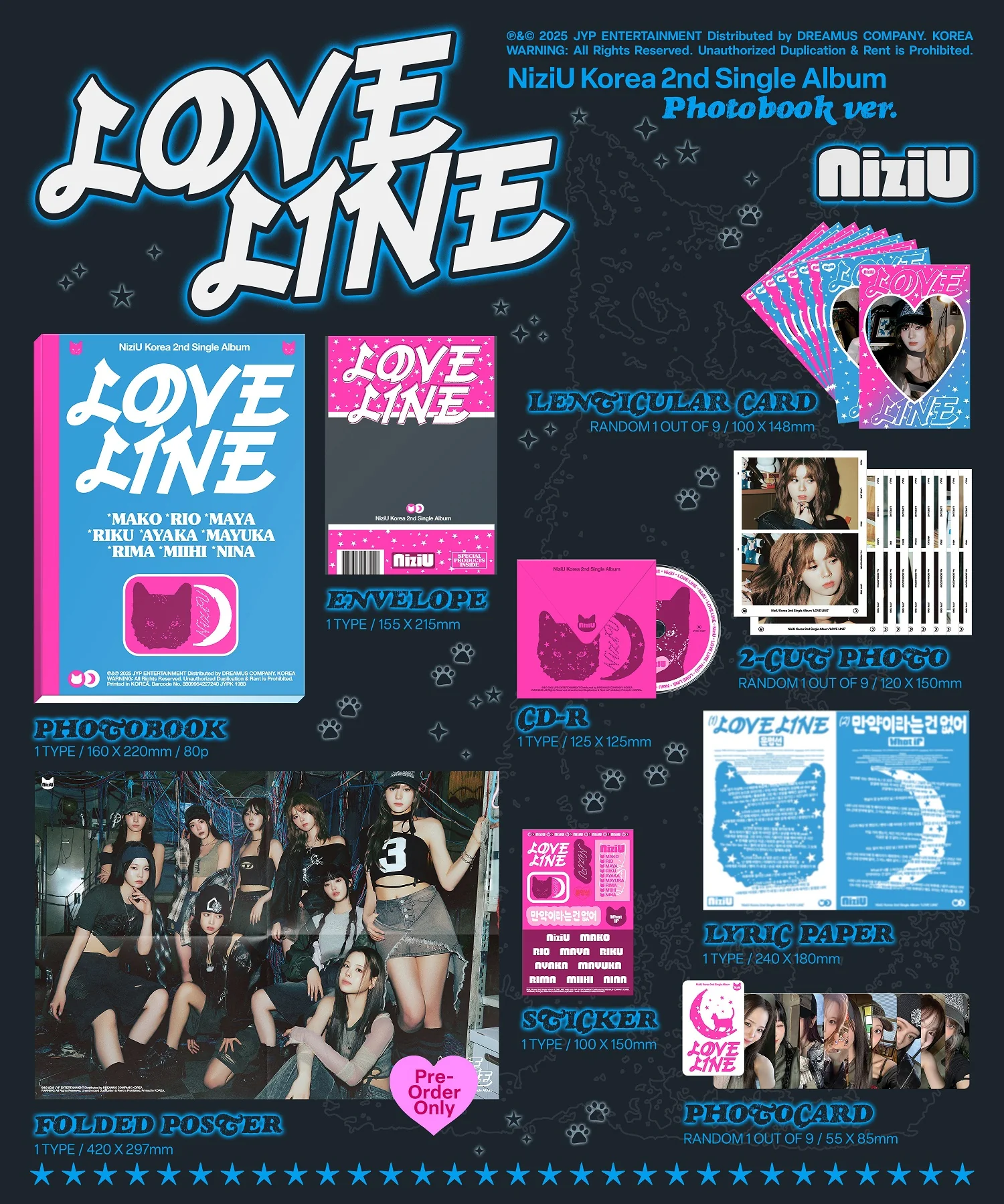 NiziU - 2nd Single Album Love Line Photobook version CD+Pre-Order Gift - Image 2