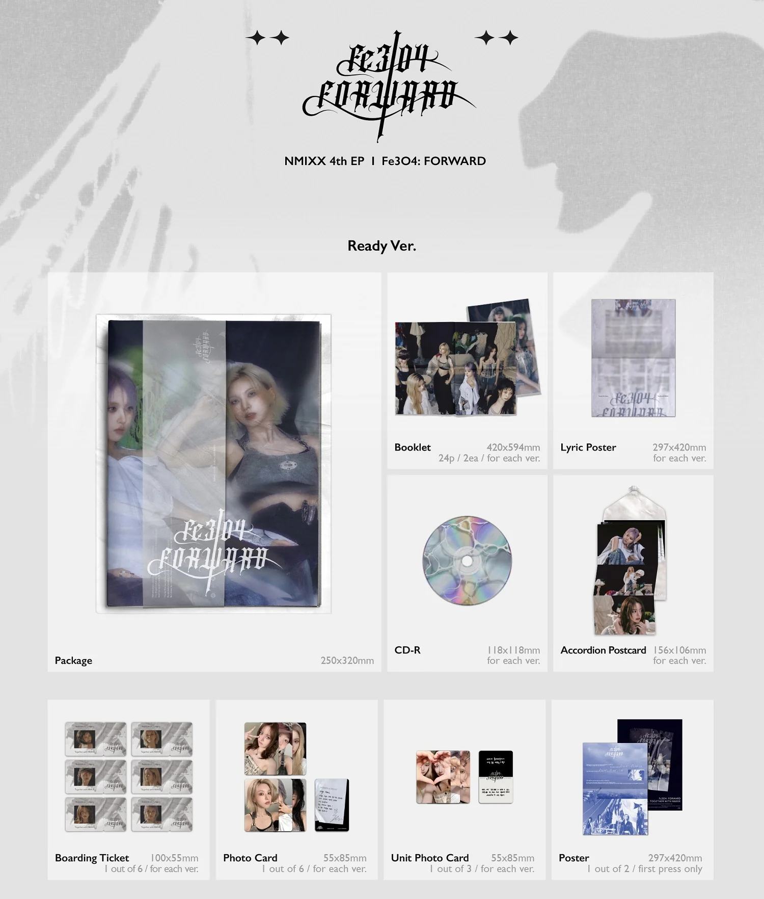 Nmixx - 4th EP Fe3O4: Forward Standard version CD+Extra Photocards Set - Image 2