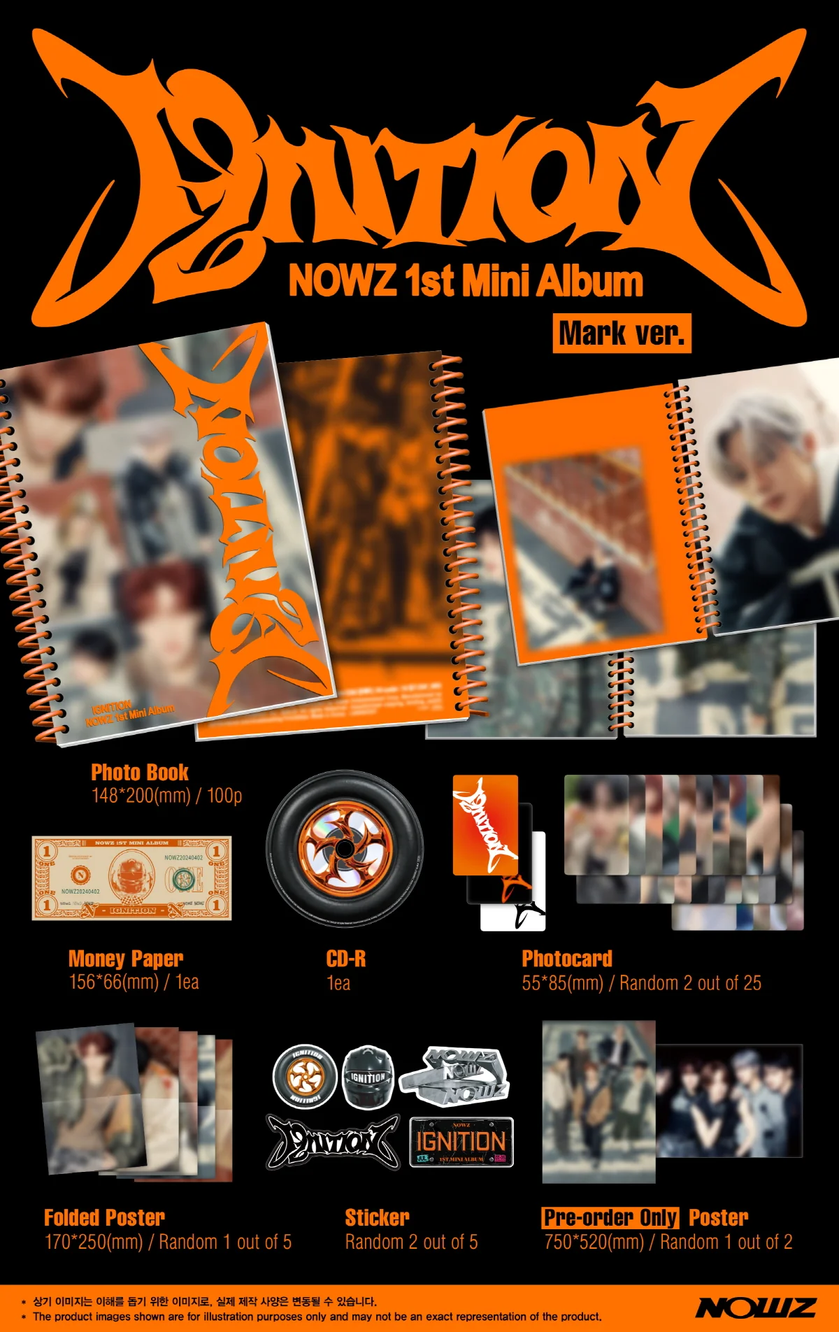 NOWZ - IGNITION 1st Mini Album+Folded Poster - Image 2