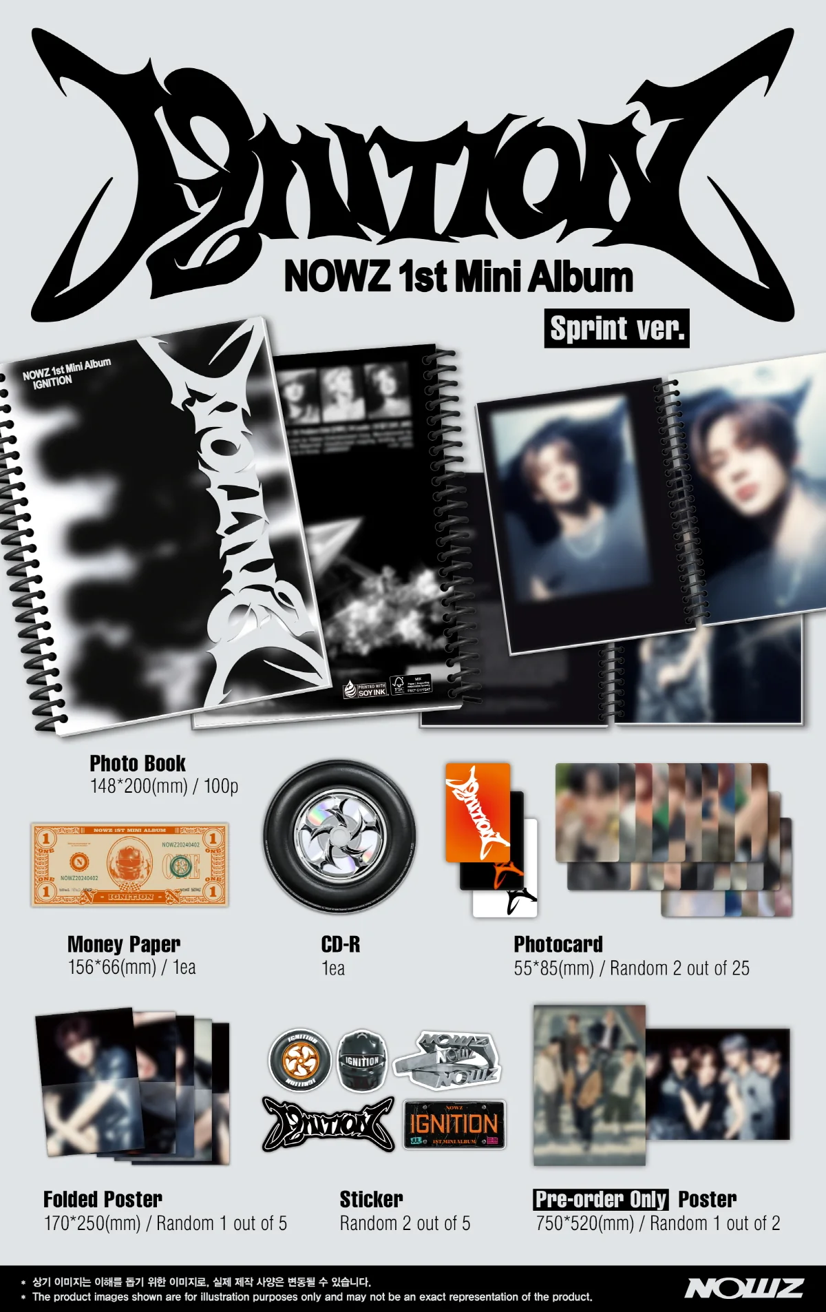 NOWZ - IGNITION 1st Mini Album+Folded Poster - Image 3