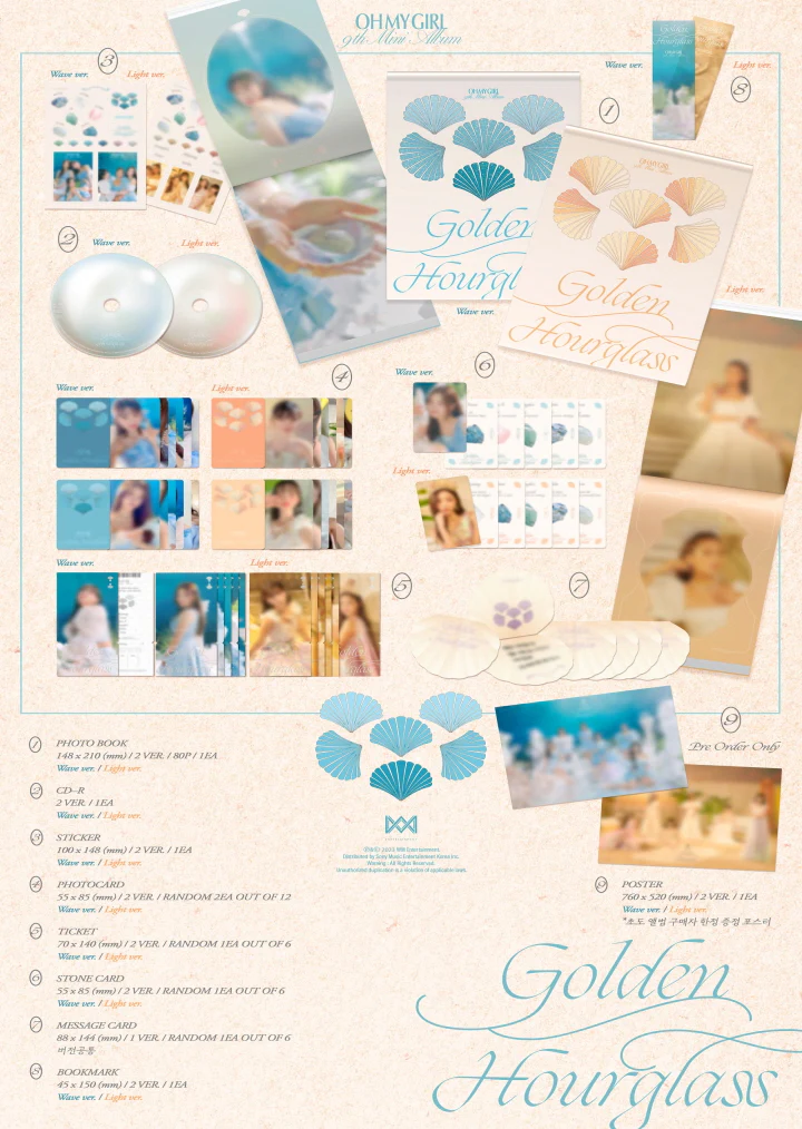 OH MY GIRL - GOLDEN HOURGLASS (9th Mini Album) CD+Folded Poster - Image 2
