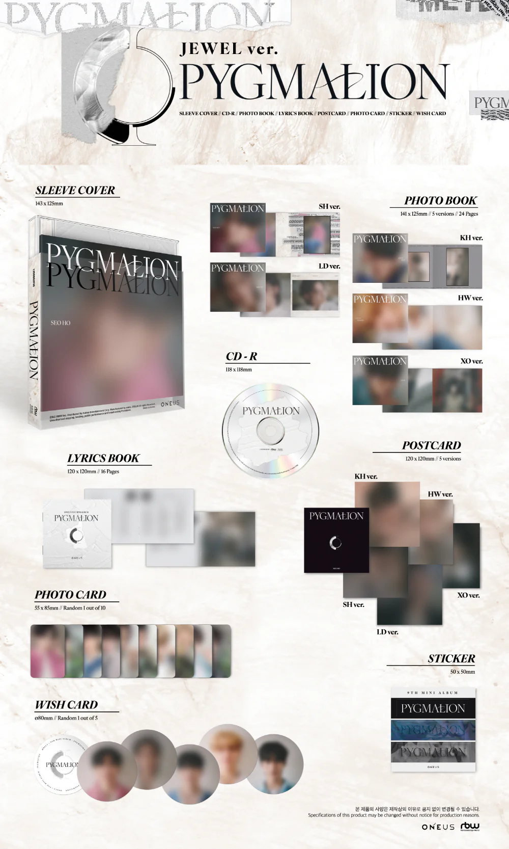 ONEUS - PYGMALION [JEWEL ver.] 9th Mini Album+Free Gift - Image 2