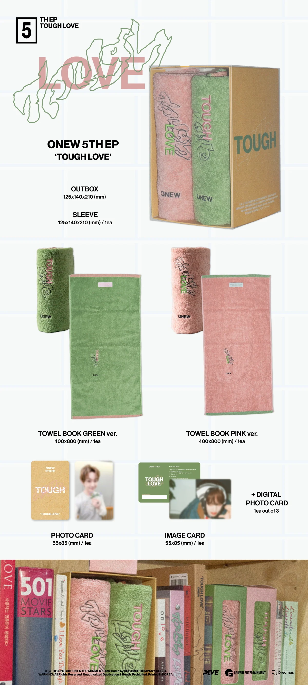 ONEW - 5th Mini Album TOUGH LOVE [TOWEL BOOK SET Ver.] - Image 2