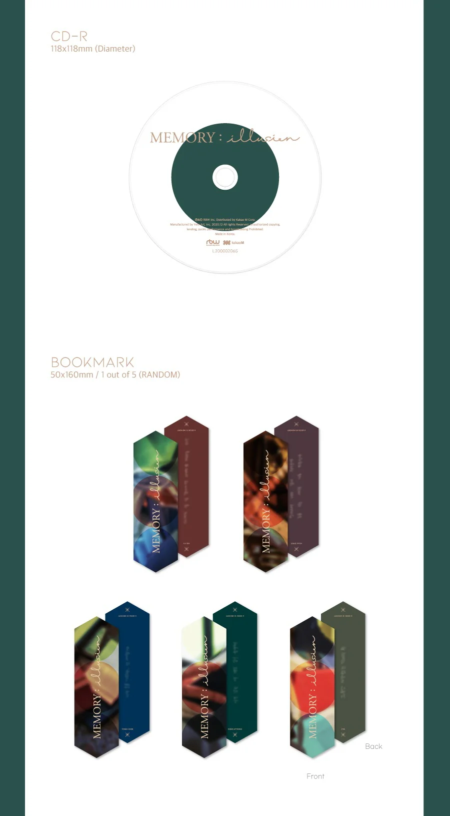 ONEWE - Memory : Illusion (1st Single Album) Album+Extra Photocards Set - Image 4