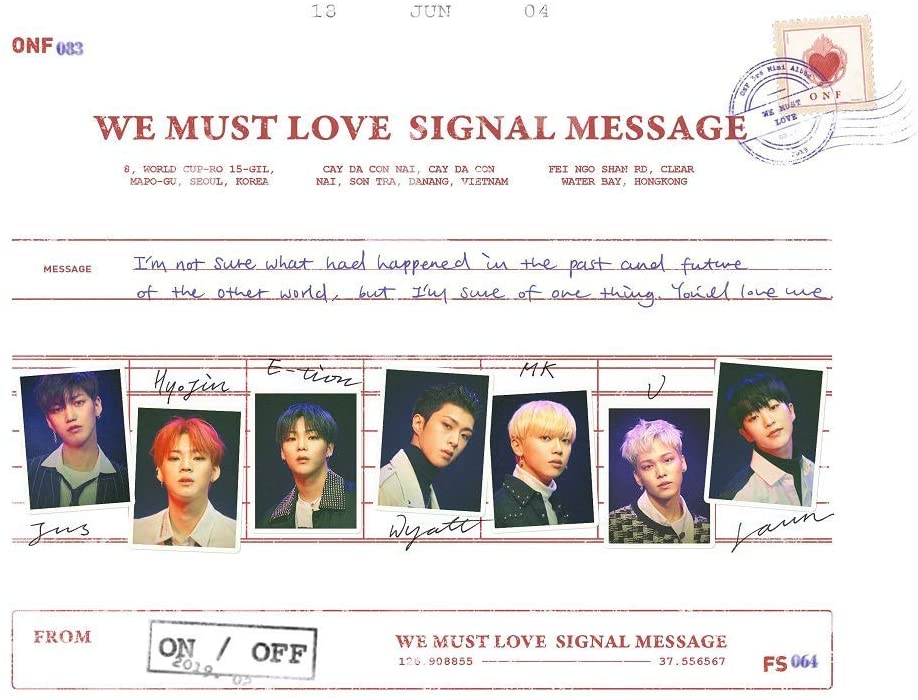 ONF - WE Must Love (3rd Mini Album) CD+60p Photobook+1Photocard+1Postcard+1Unit Photo+1Group Photo
