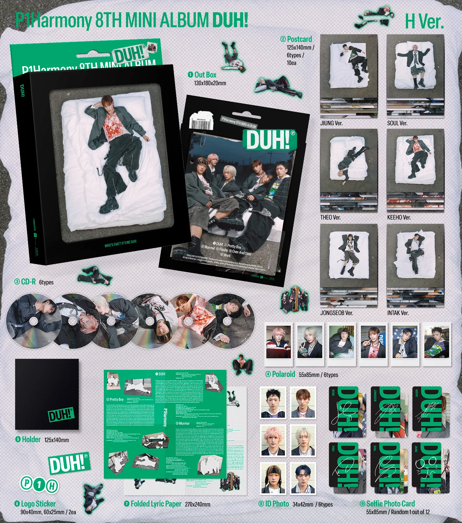 P1Harmony - 8th Mini Album Duh! H version CD - Image 2
