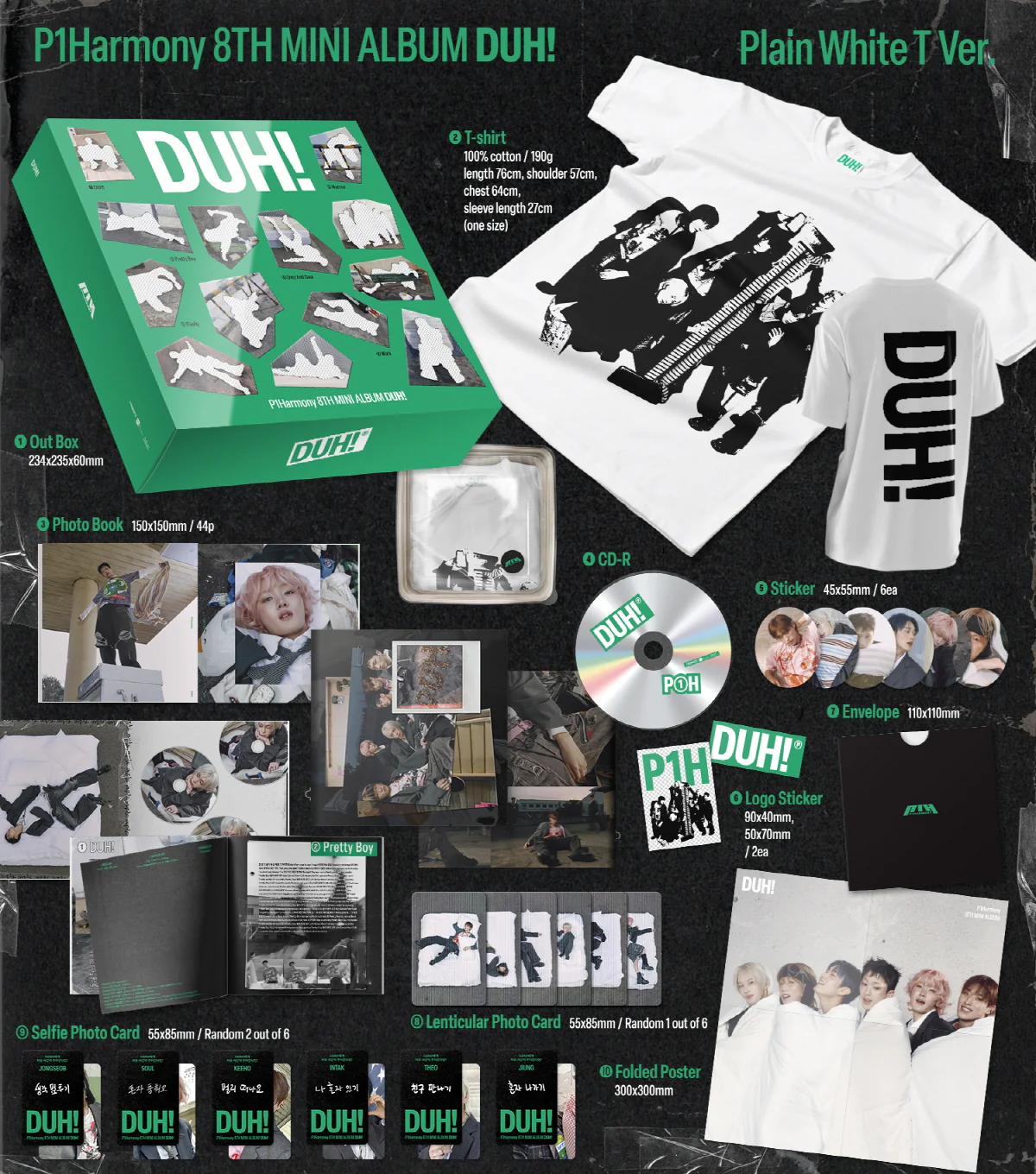 P1Harmony - 8th Mini Album DUH! [Plain White T ver.] - Image 2