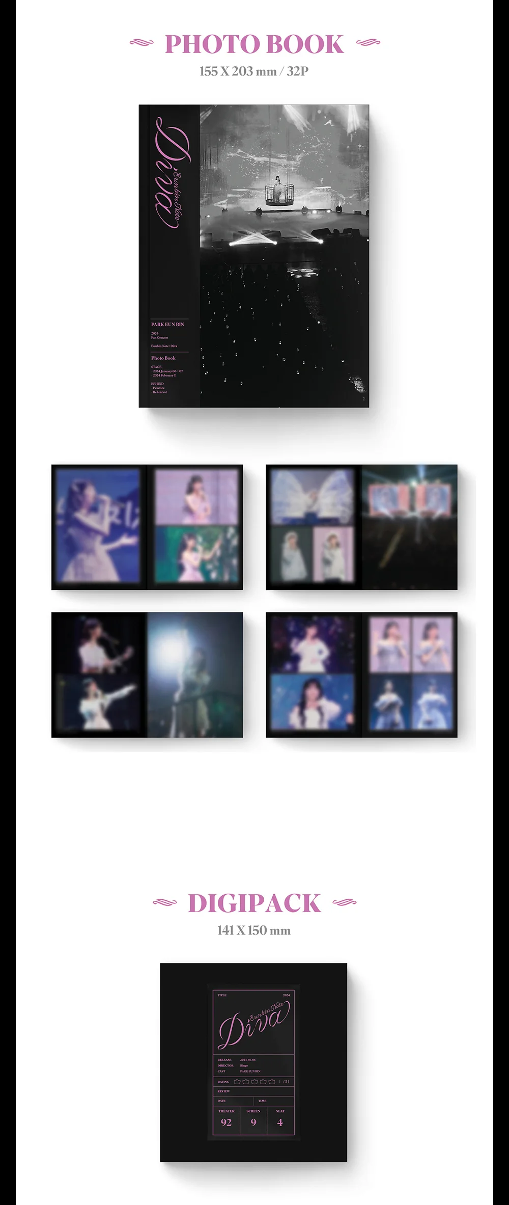[Pre-Order July] PARK EUN BIN 2024 Fan Concert Blu-Ray [EUNBIN NOTE : DIVA]  - Image 3