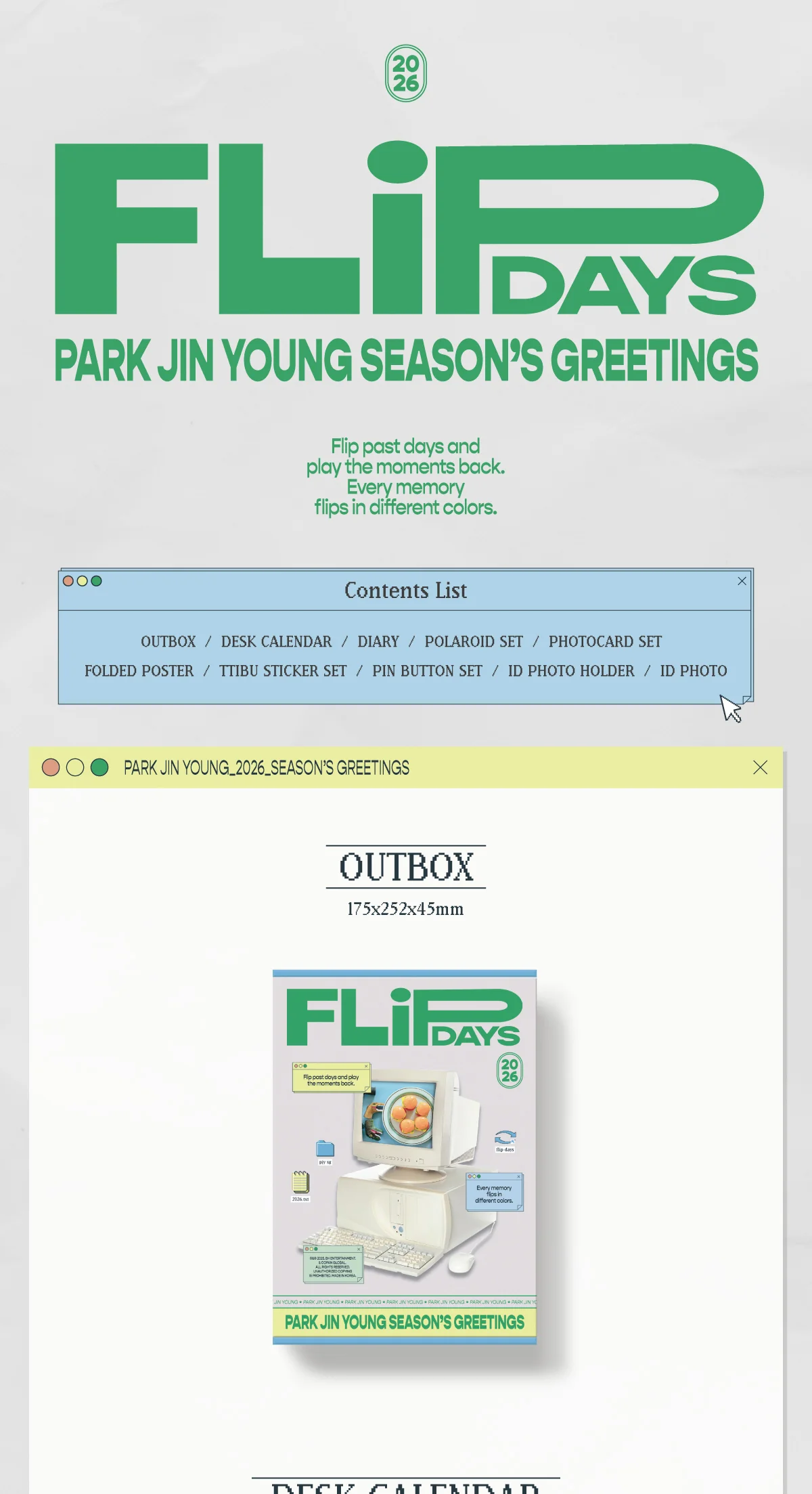 Park Jin Young 2026 Season's Greetings Flip days - Image 4
