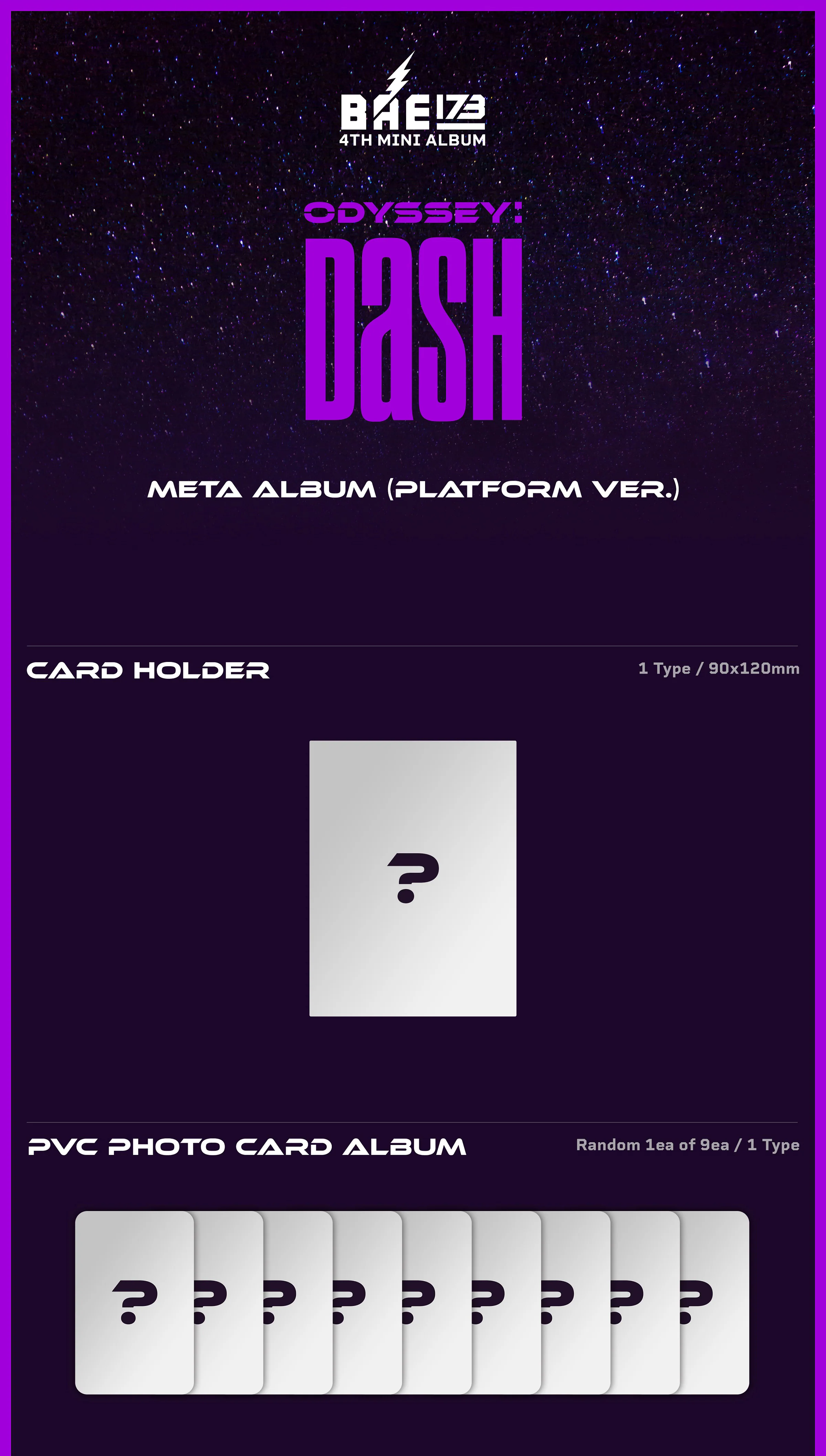 [PHOTOCARD ALBUM] BAE173 - 4th Mini Album ODYSSEY : DASH (Platform Ver.) - Image 2