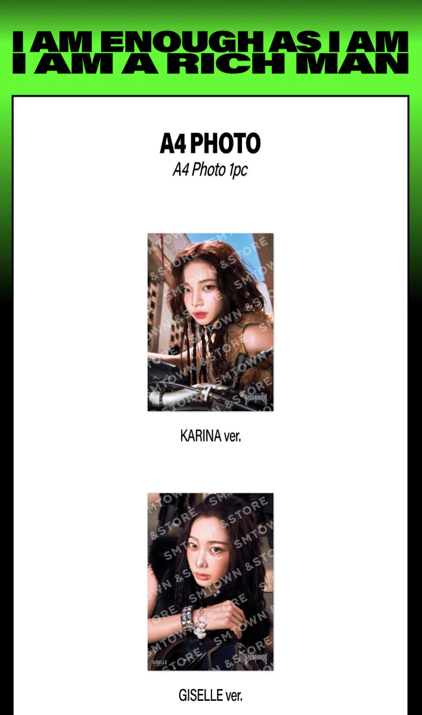 [PRE-ORDER] aespa WEEK Rich Man POP-UP Official MD - A4 PHOTO - Image 3