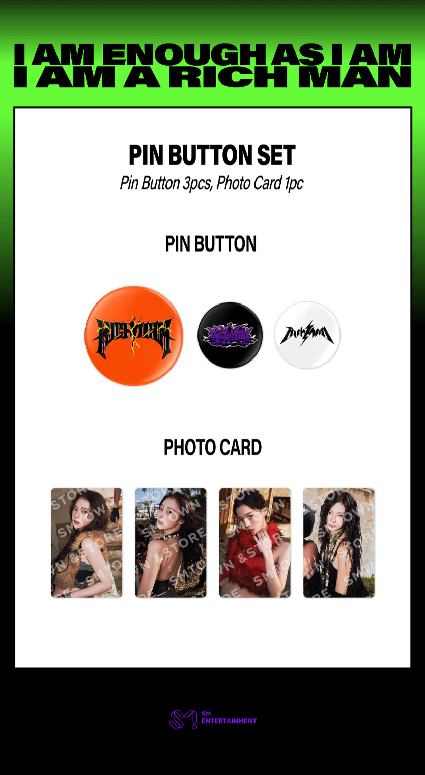 [PRE-ORDER] aespa WEEK Rich Man POP-UP Official MD - PIN BUTTON SET - Image 3
