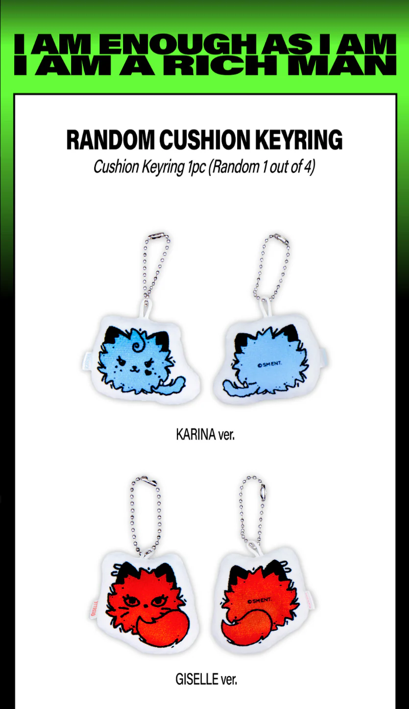 [PRE-ORDER] aespa WEEK Rich Man POP-UP Official MD - RANDOM CUSHION KEYRING - Image 3