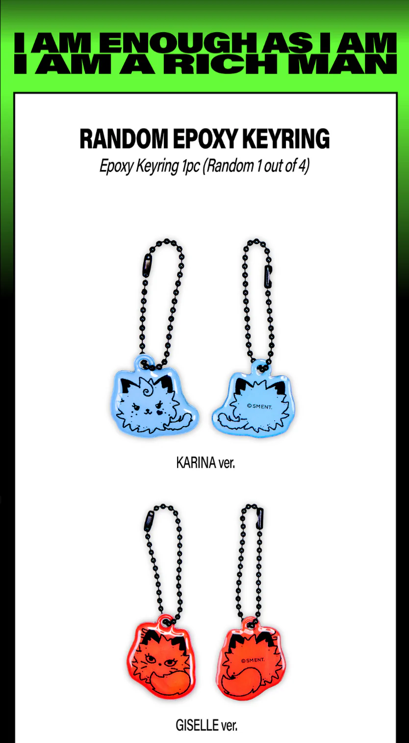 [PRE-ORDER] aespa WEEK Rich Man POP-UP Official MD - RANDOM EPOXY KEYRING - Image 3