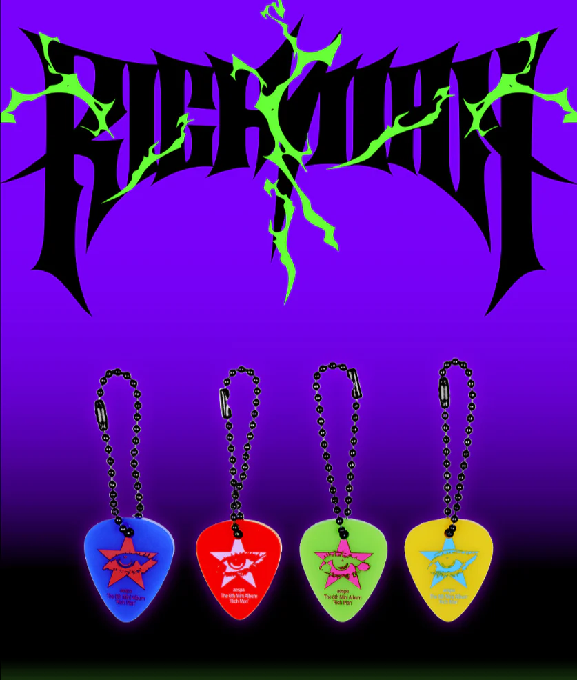 [PRE-ORDER] aespa WEEK Rich Man POP-UP Official MD - RANDOM GUITAR PICK KEYRING - Image 2