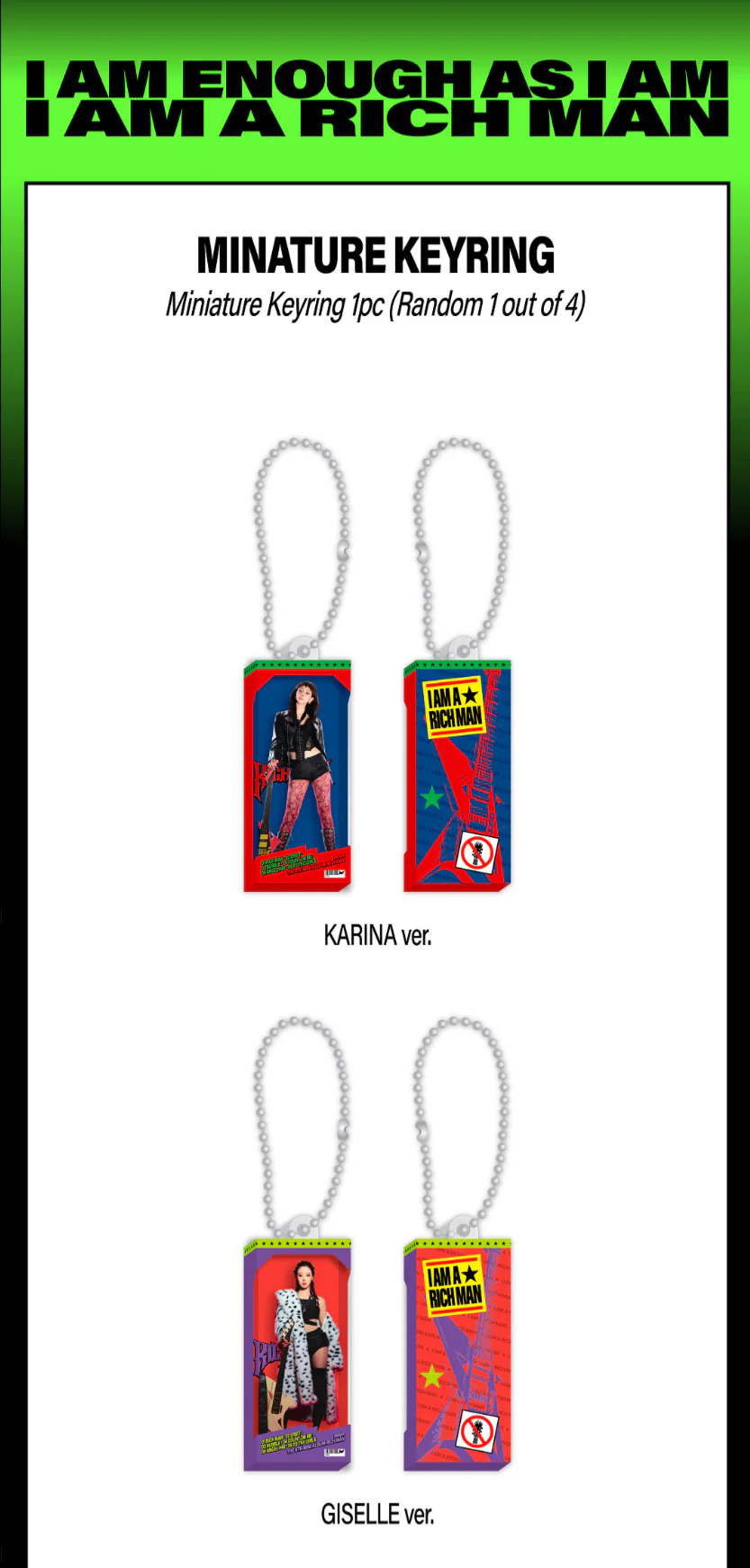 [PRE-ORDER] aespa WEEK Rich Man POP-UP Official MD - RANDOM MINIATURE KEYRING - Image 3