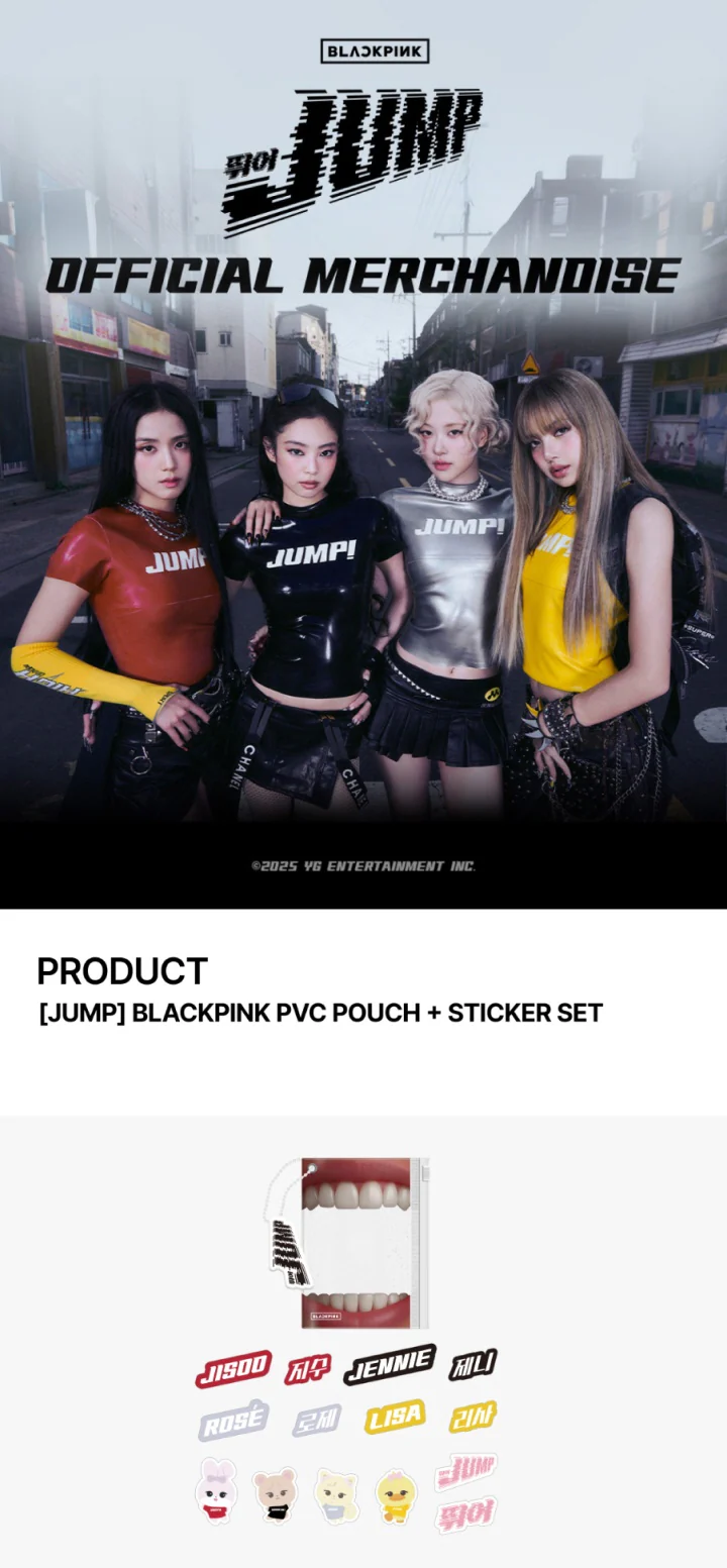 [PRE-ORDER] BLACKPINK JUMP Official Merch - PVC POUCH + STICKER SET - Image 2