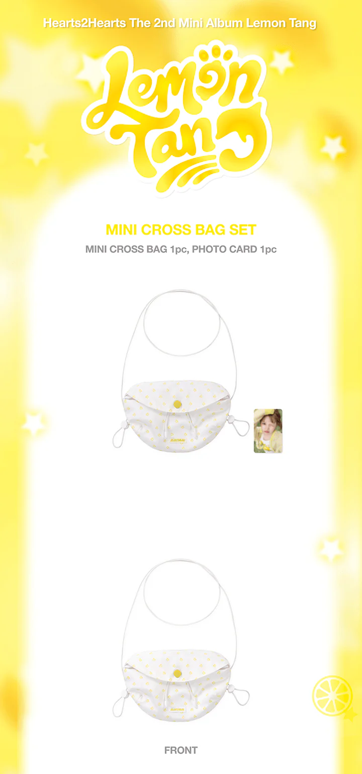[PRE-ORDER] Hearts2Hearts 2nd Mini Album [LEMON TANG] Official MD - MINI CROSS BAG SET - Image 2