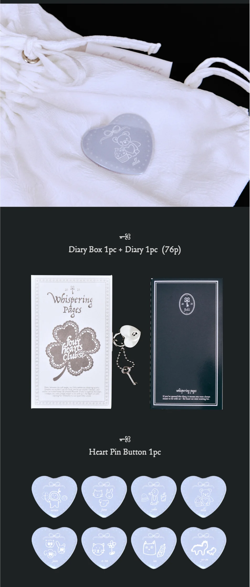 [PRE-ORDER] Hearts2Hearts Four Hearts Club Official MD - SECRET DIARY SET - Image 4