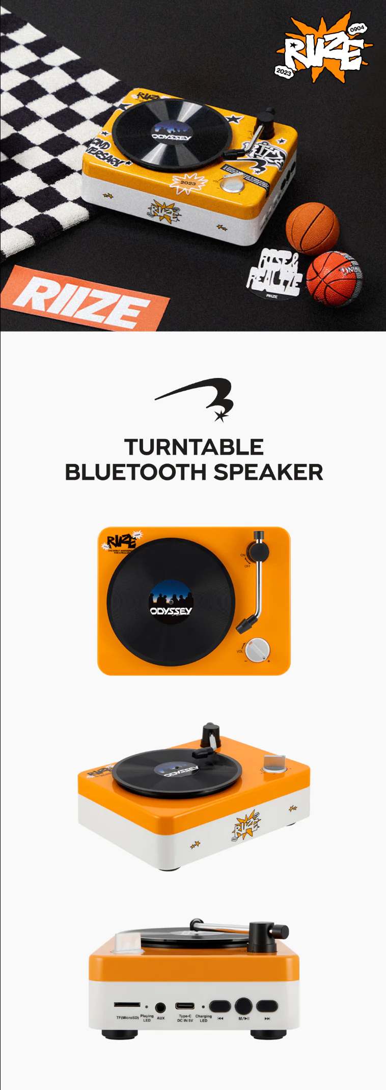 [PRE-ORDER] RIIZE 2ND ANNIVERSARY Official Merch MD - TURNTABLE BLUETOOTH SPEAKER SET - Image 5