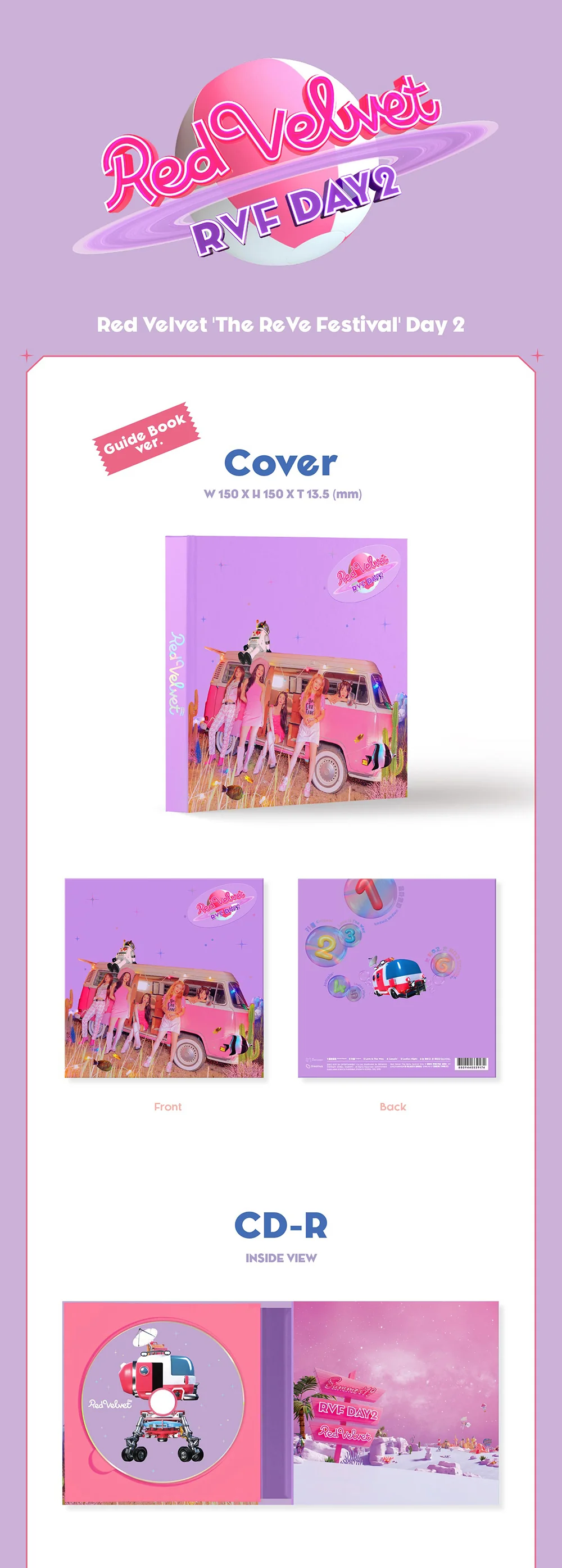 Red Velvet - The Reve Festival DAY 2 [GUIDE BOOK ver.] Album+Free Gift - Image 2
