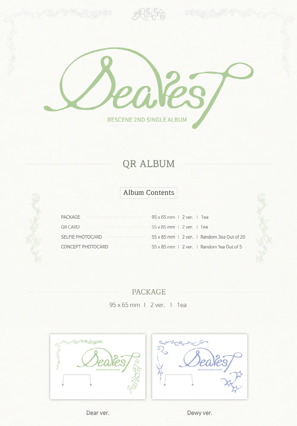 Rescene - 2nd Single Album Dearest QR version - Image 2