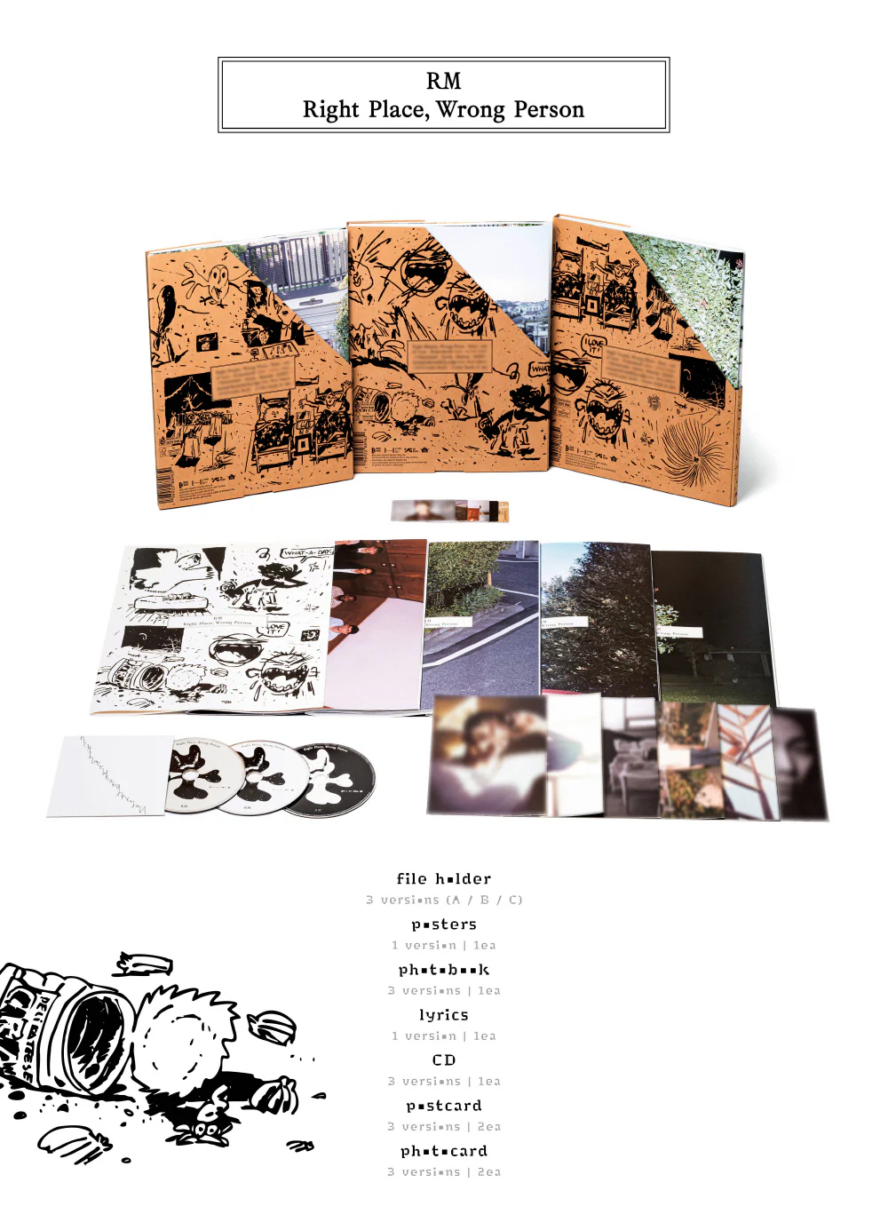 RM BTS - Right Place, Wrong Person [3 ver + Weverse Albums ver. SET] 4Album - Image 2