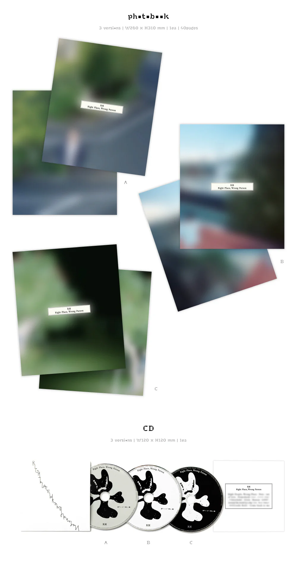 RM BTS - Right Place, Wrong Person [3 ver + Weverse Albums ver. SET] 4Album - Image 4