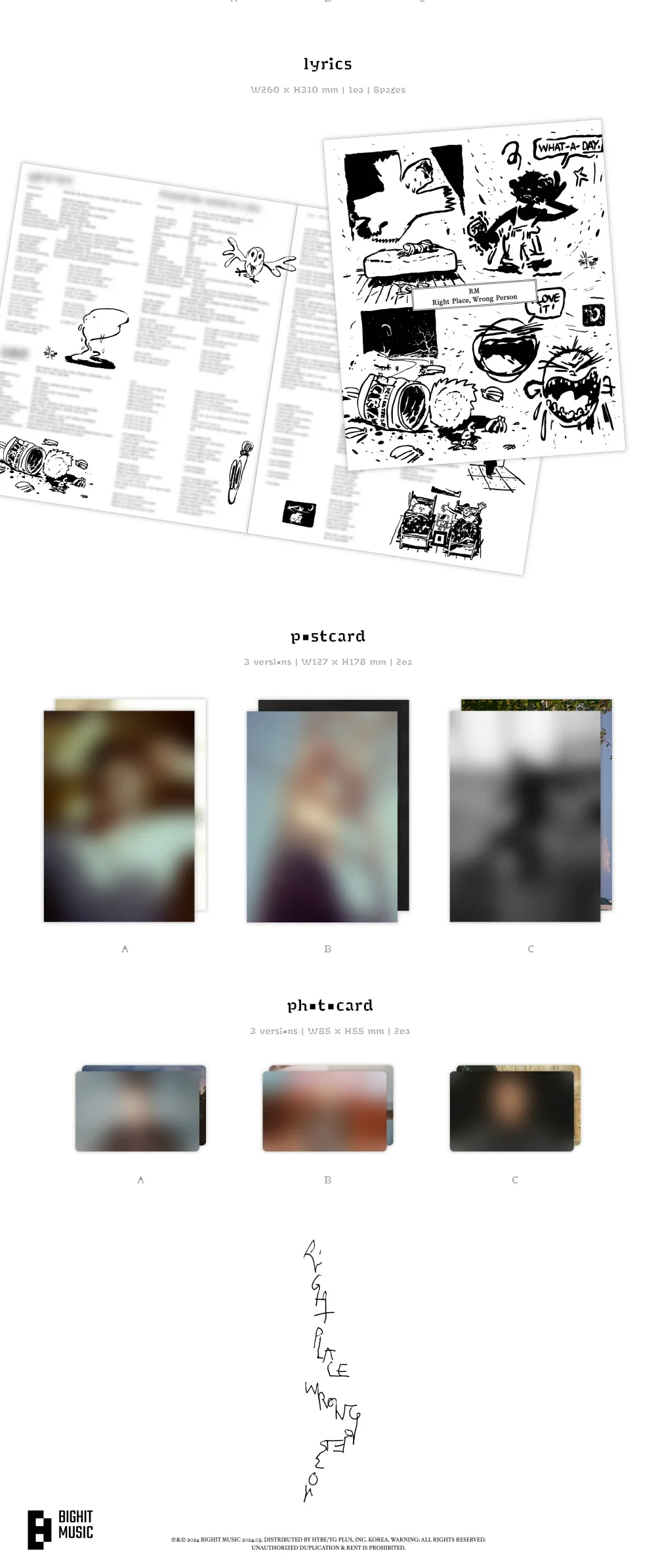 RM BTS - Right Place, Wrong Person [3 ver + Weverse Albums ver. SET] 4Album - Image 5