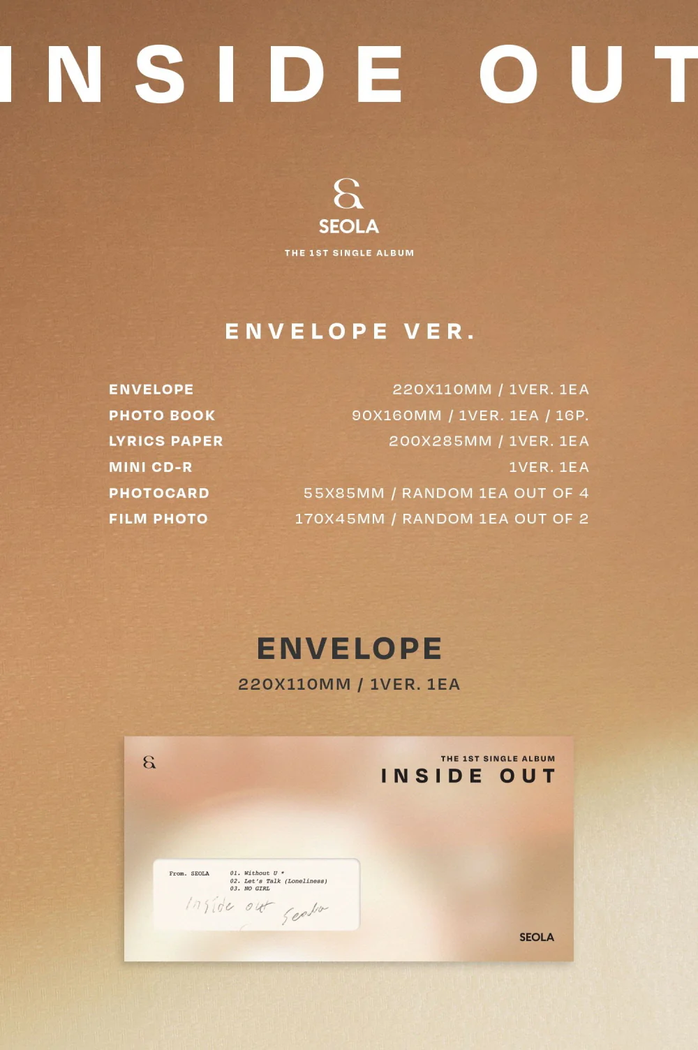 SEOLA WJSN - 1st Single Album INSIDE OUT [ENVELOPE VER.] - Image 2