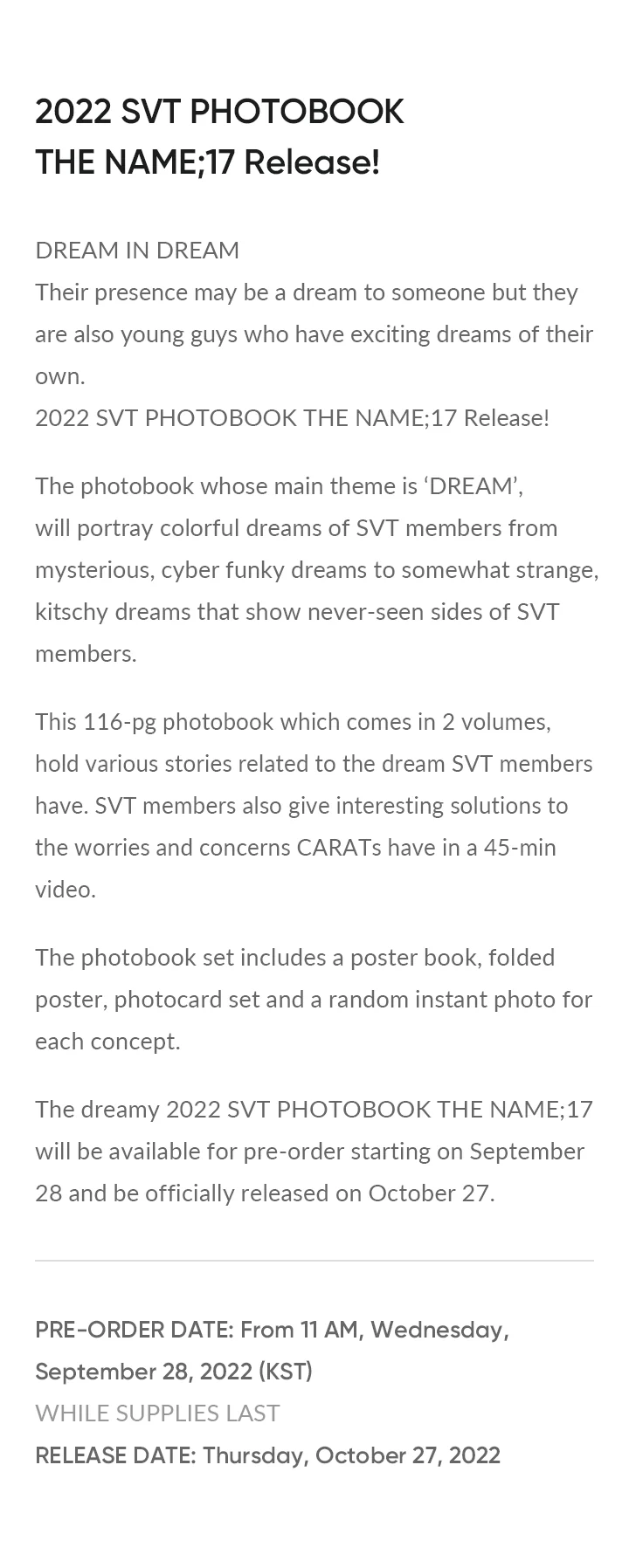 SEVENTEEN - 2022 SVT PHOTOBOOK THE NAME;17 - Image 8